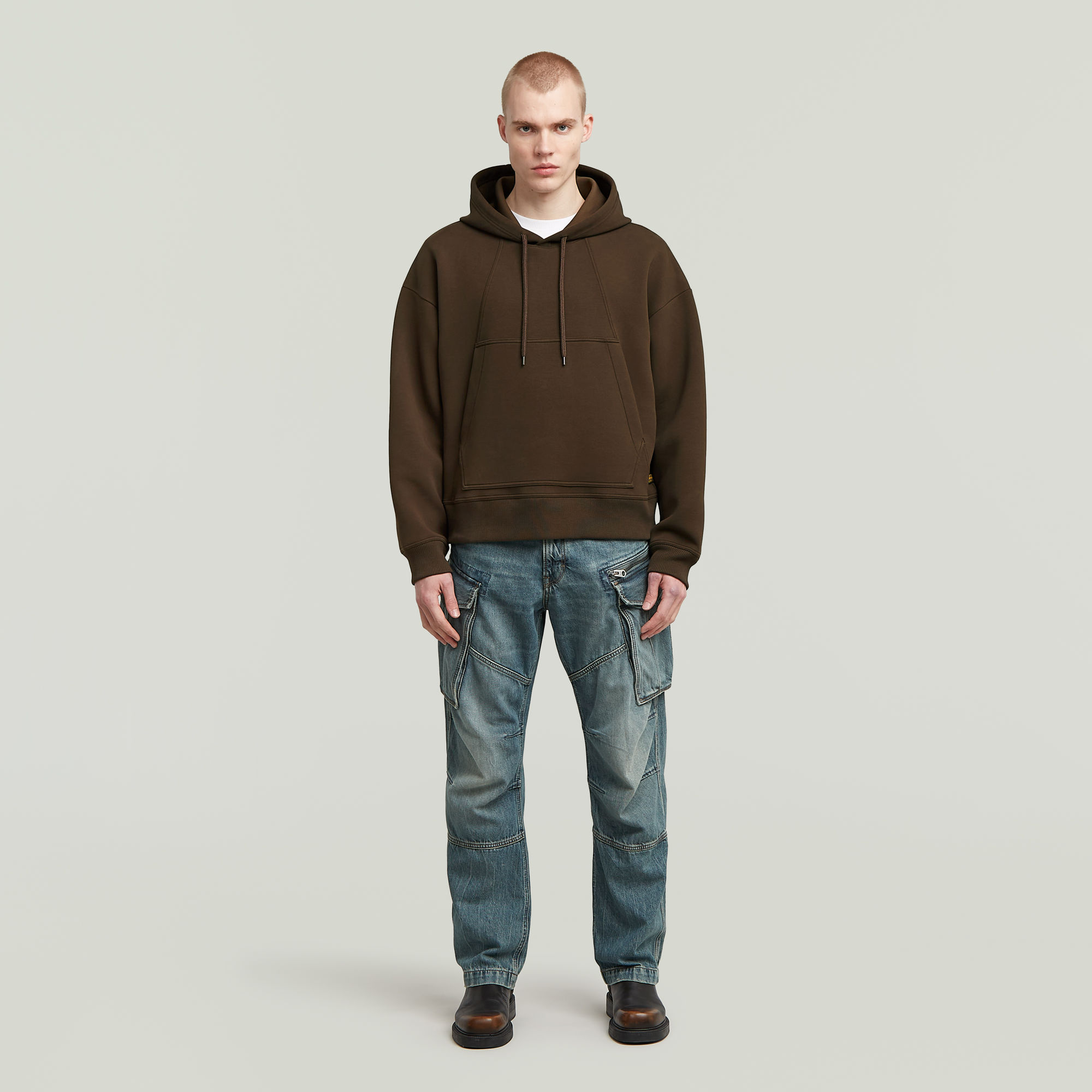 Thumbnail - Loose Hoodie Sweater - Braun - Herren