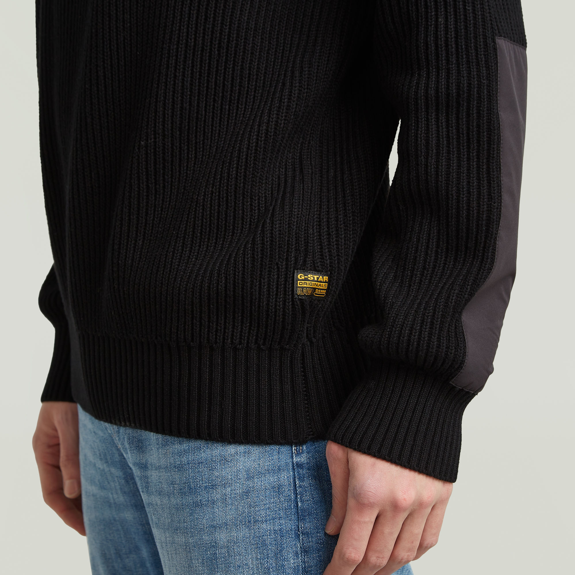 G-Star RAW Woven Mix Gebreide Trui Zwart Heren