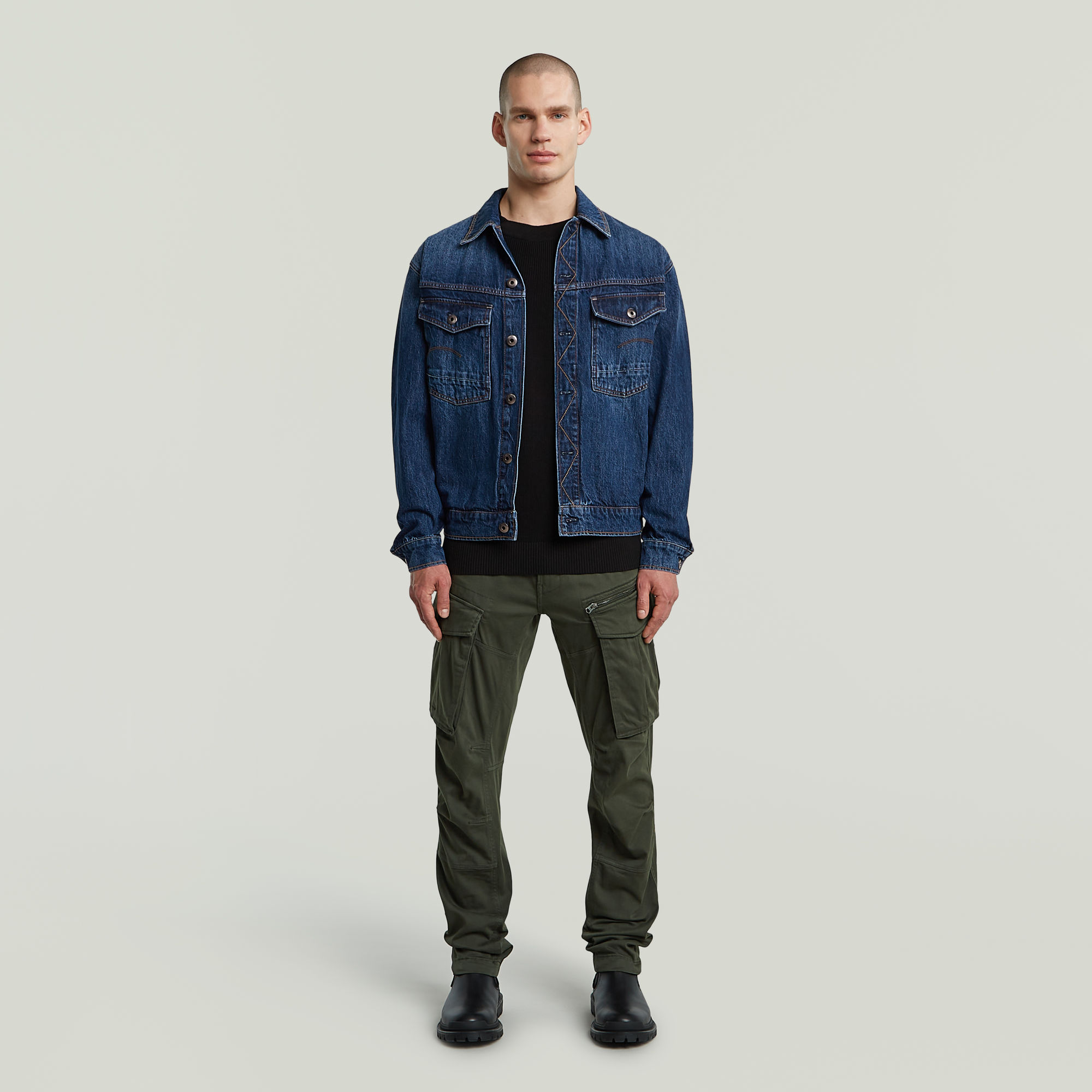 G-Star RAW Structure Ribbed Gebreide Trui Zwart Heren