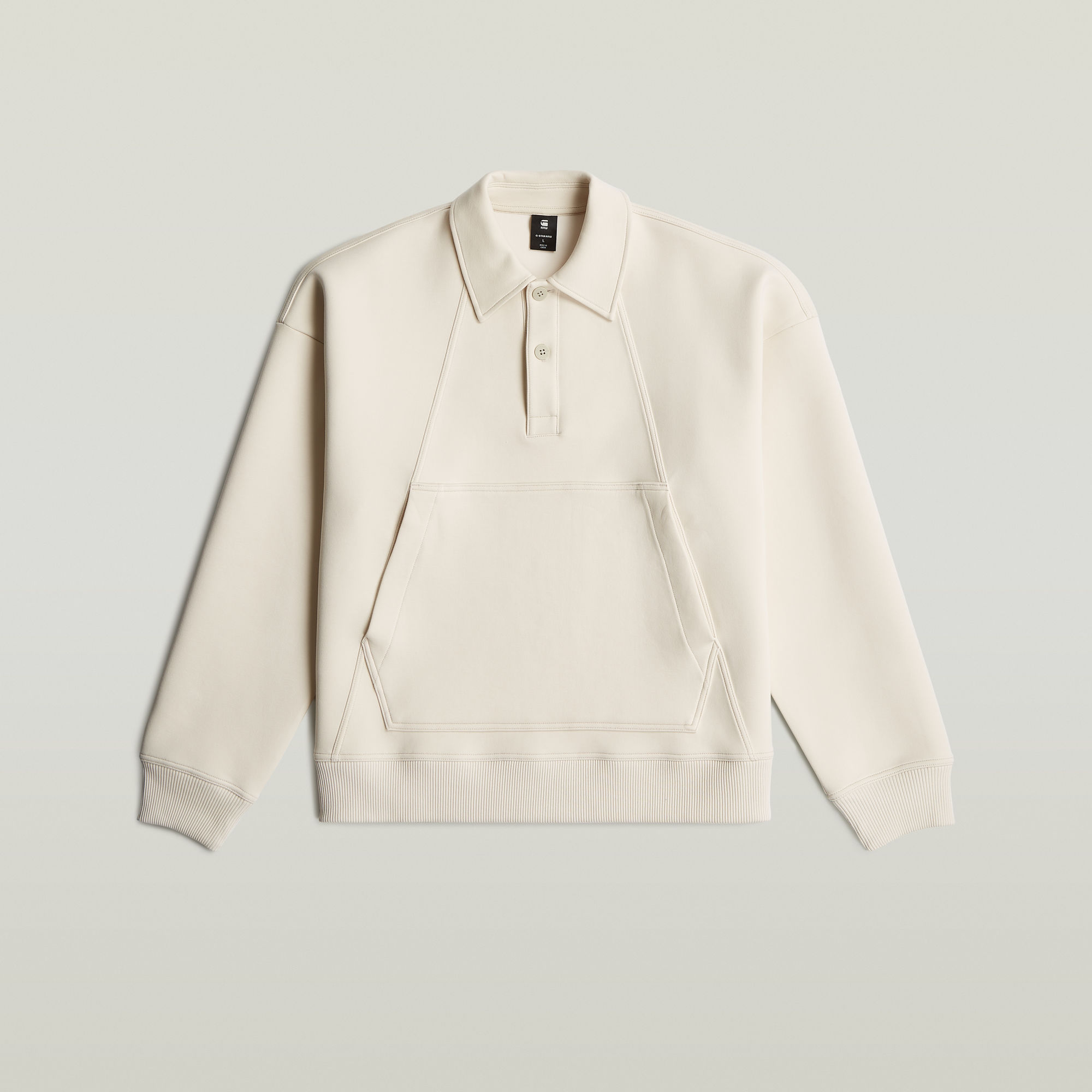 Thumbnail - Polo Collar Loose Sweater - Weiß - Herren