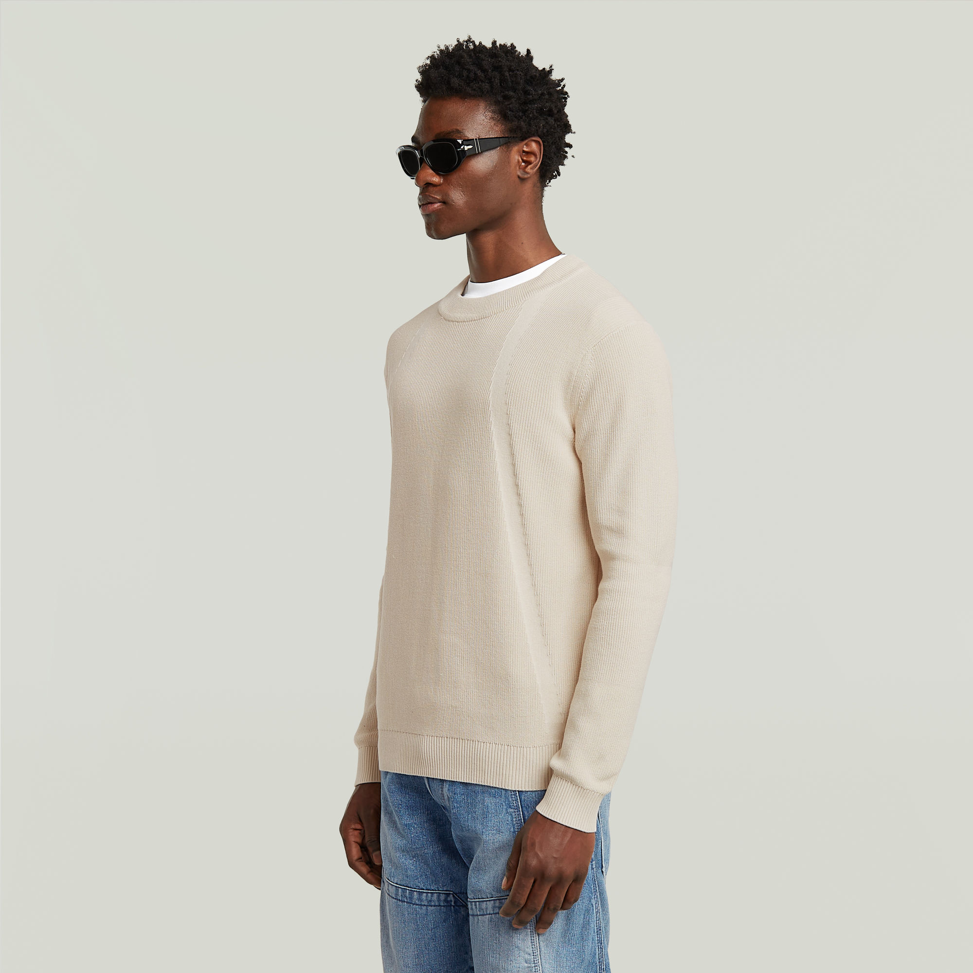 G-Star RAW Structure Gebreide Trui Wit Heren