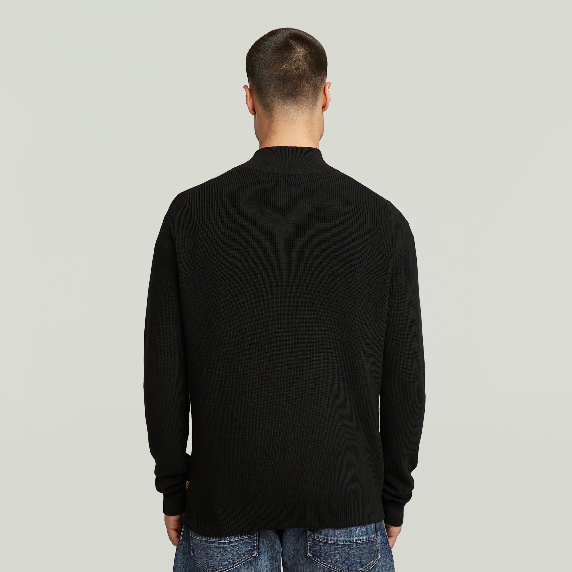 G-Star RAW Structure Half Zip Gebreide Trui Zwart Heren