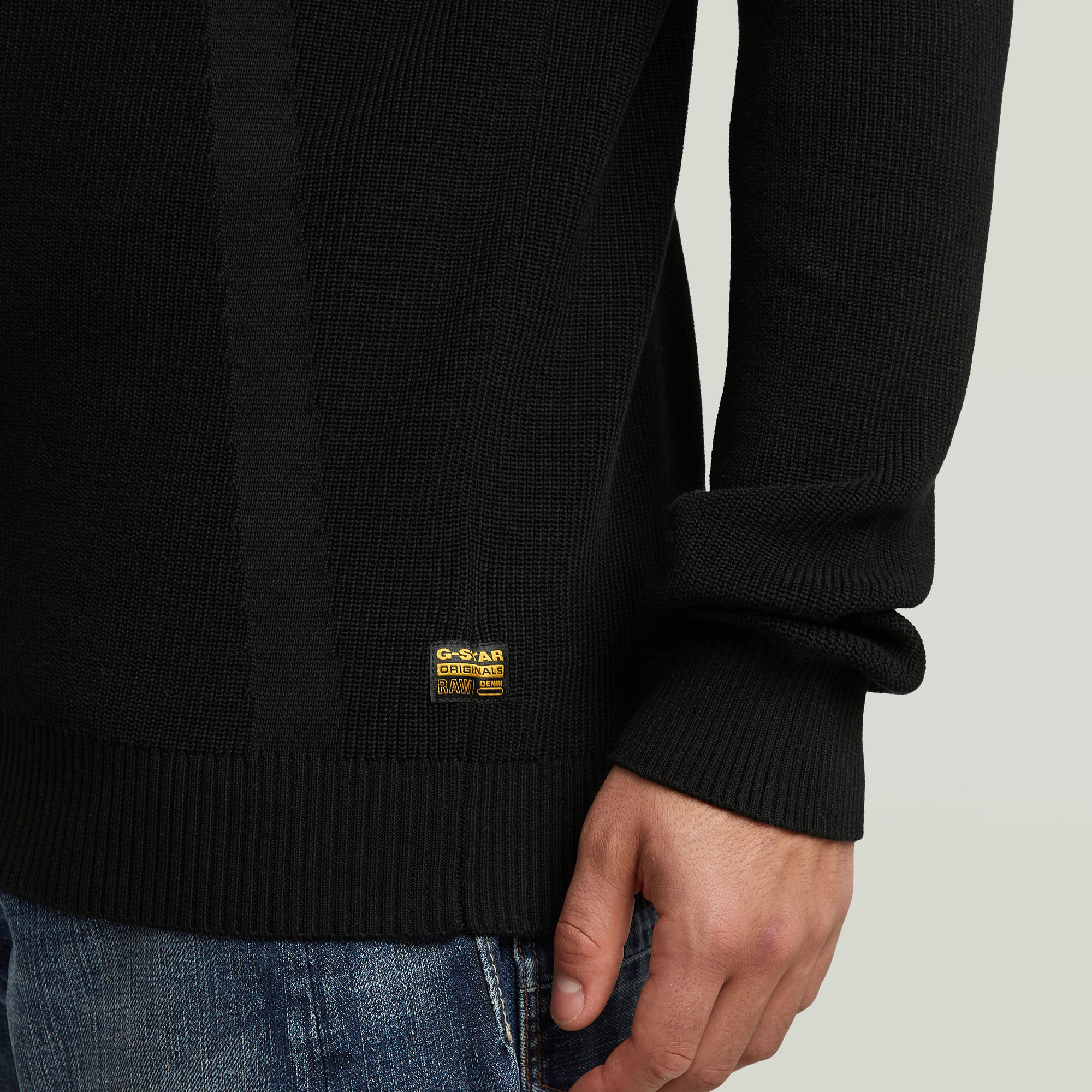 G-Star RAW Structure Half Zip Gebreide Trui Zwart Heren
