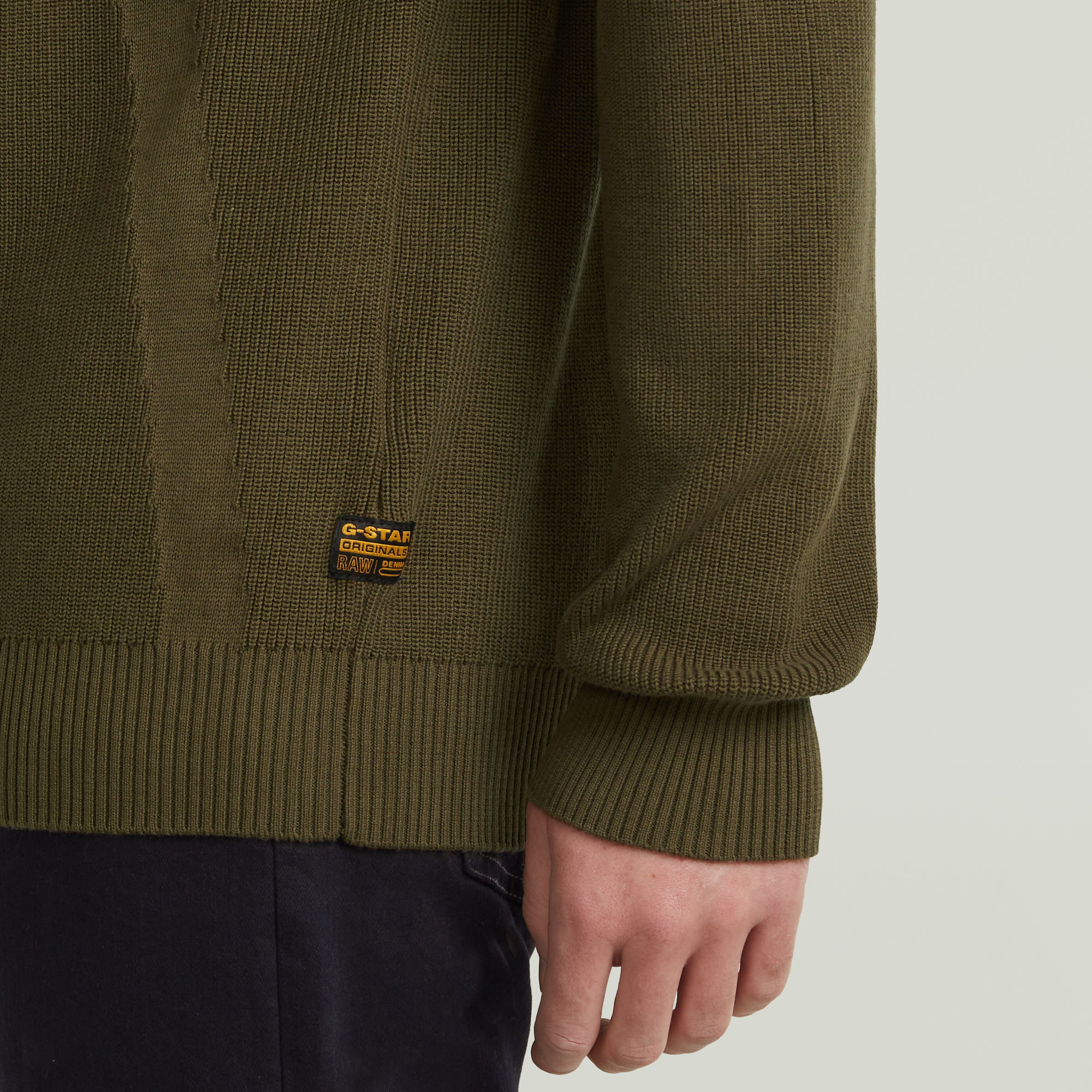 G-Star RAW Structure Half Zip Gebreide Trui Groen Heren