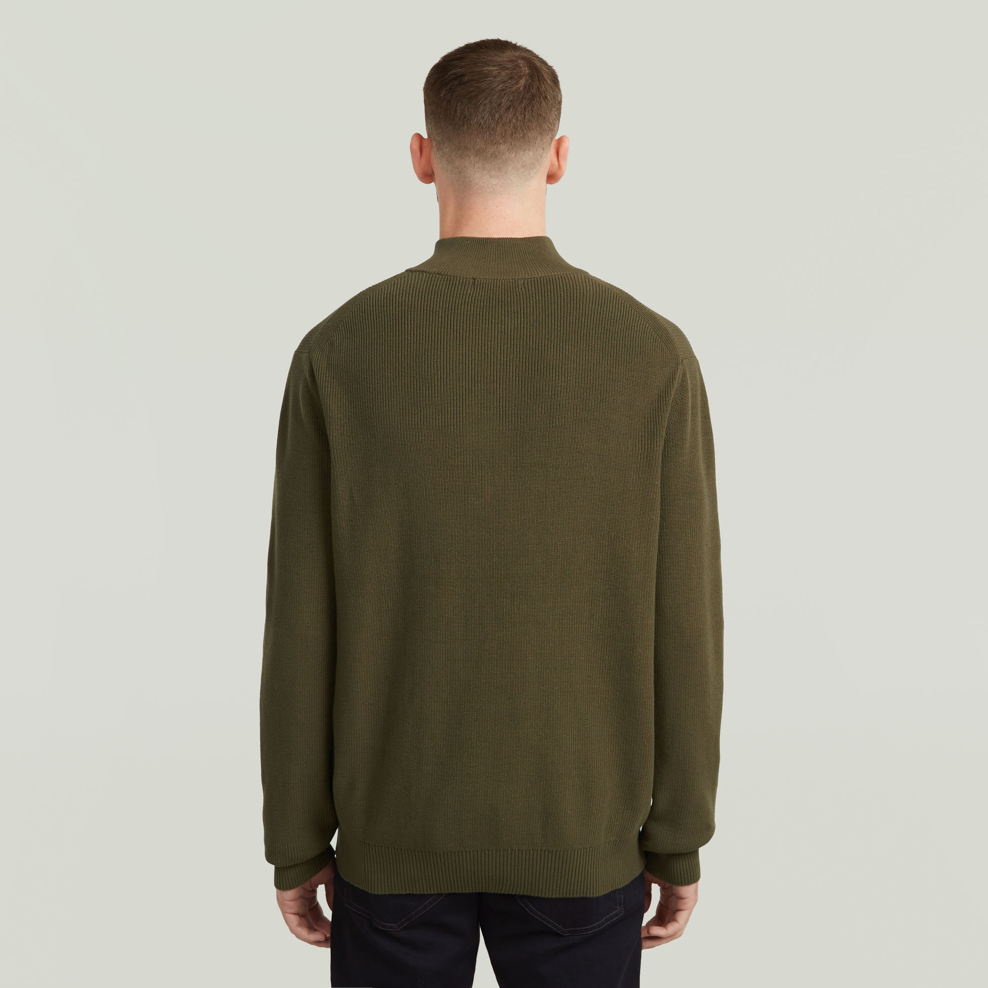 G-Star RAW Structure Half Zip Gebreide Trui Groen Heren