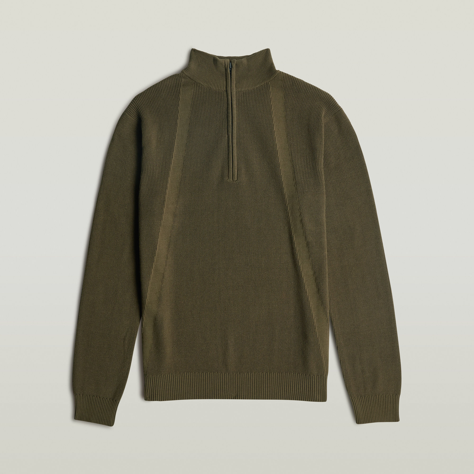 G-Star RAW Structure Half Zip Gebreide Trui Groen Heren