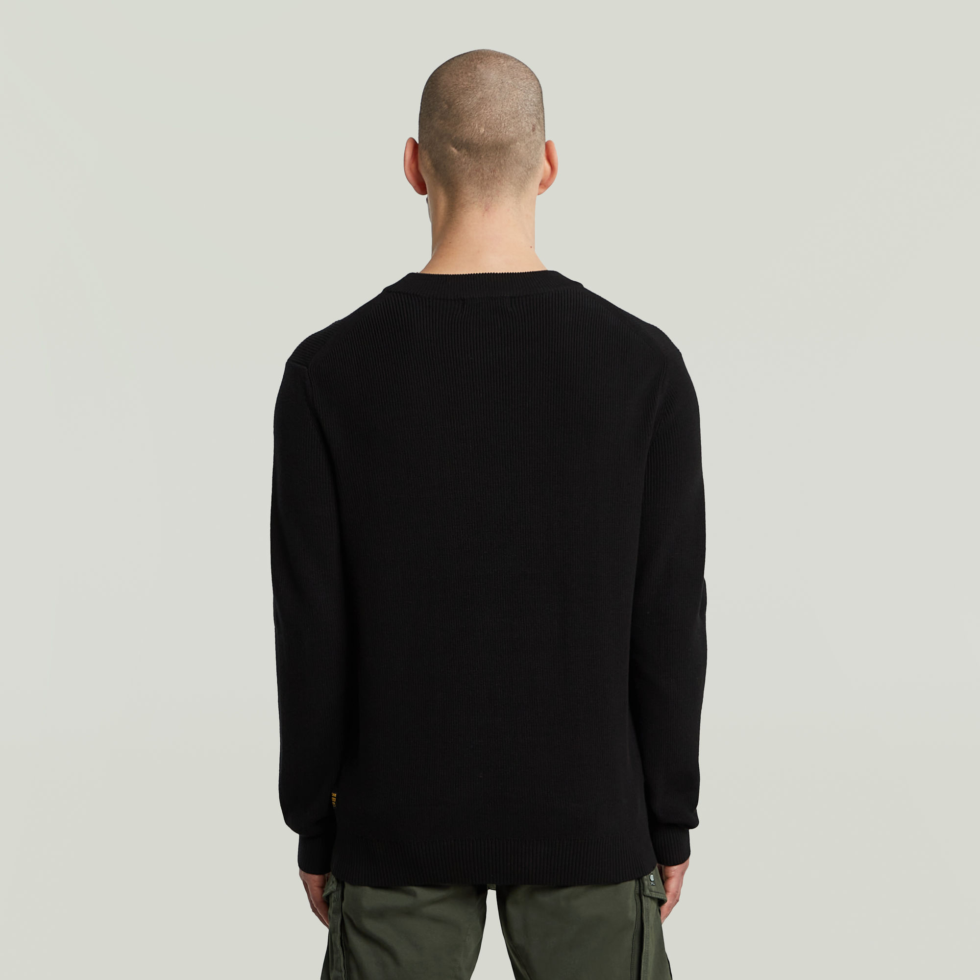 G-Star RAW Structure Ribbed Gebreide Trui Zwart Heren