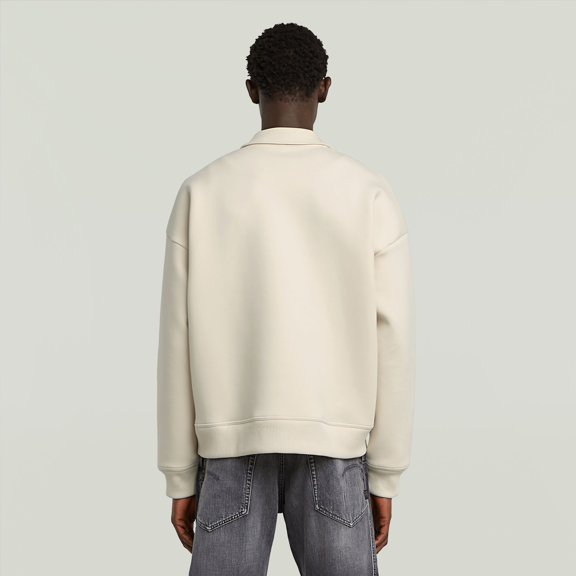 G-Star RAW Scuba Polo Collar Loose Sweater Wit Heren