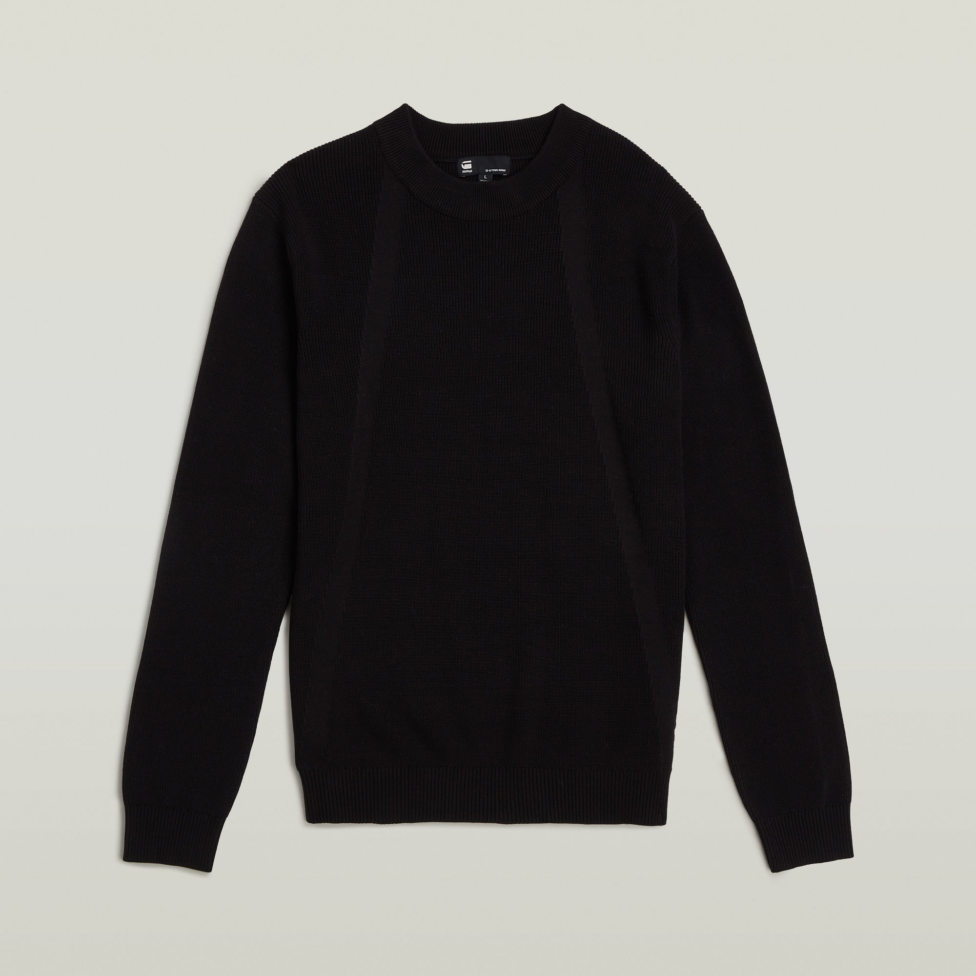 G-Star RAW Structure Ribbed Gebreide Trui Zwart Heren