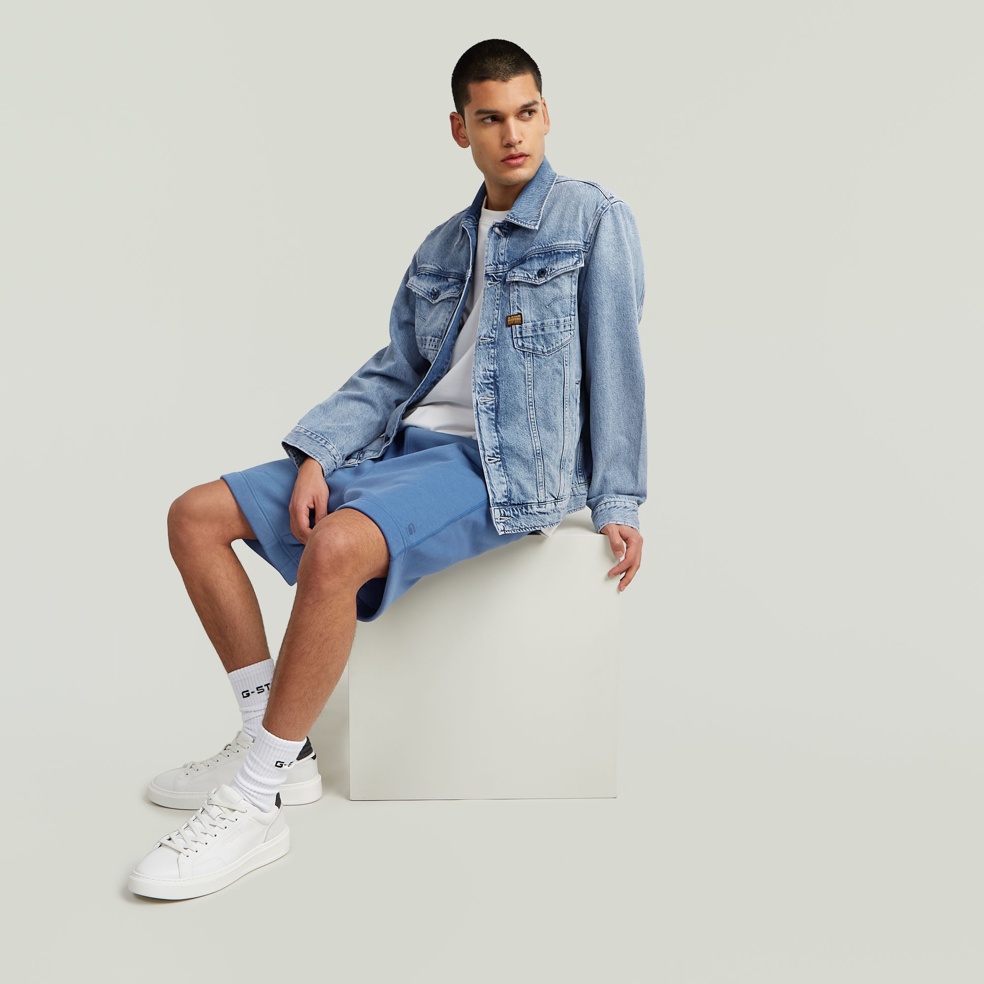 G-Star RAW Premium Core Sweatshort Midden blauw Heren