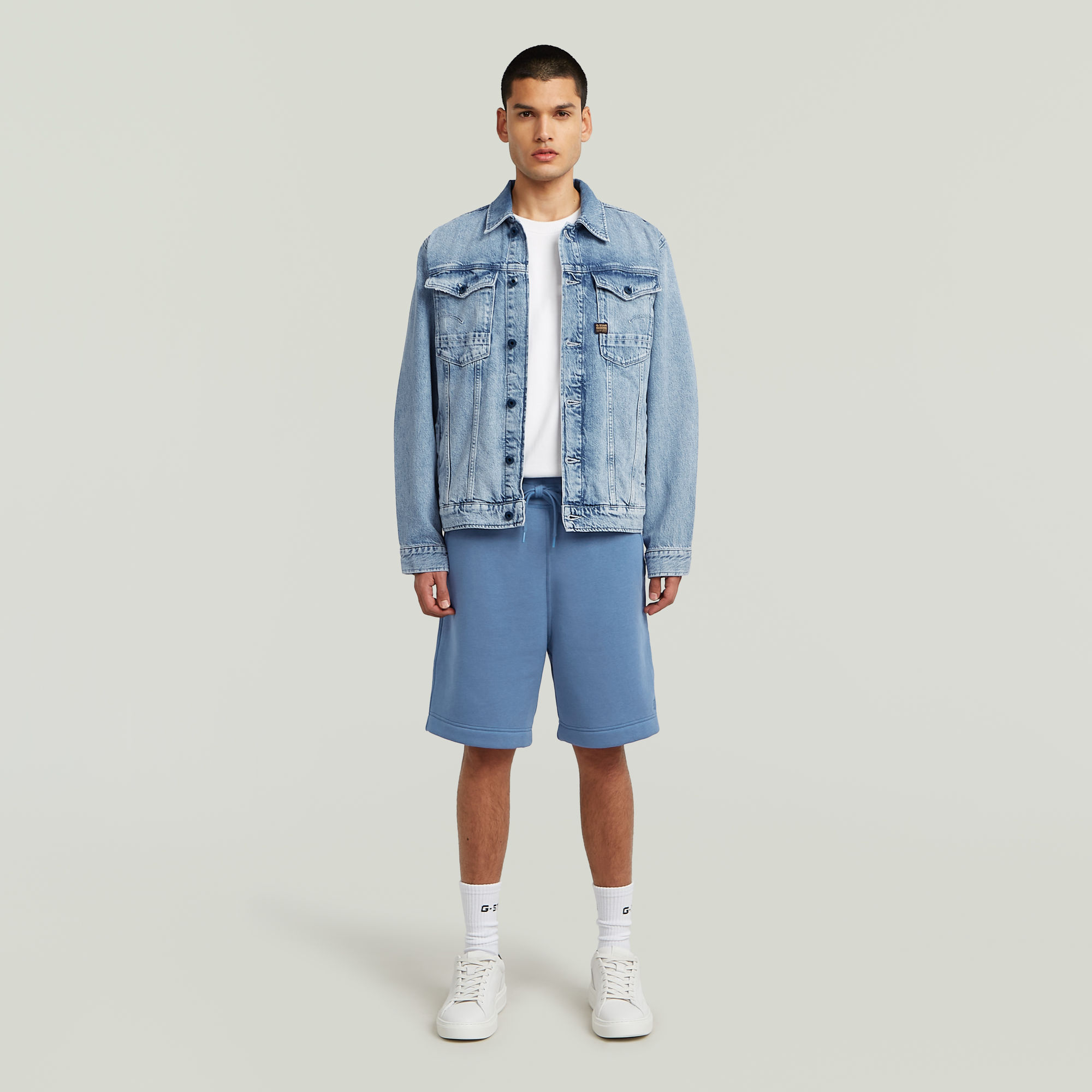 G-Star RAW Premium Core Sweatshort Midden blauw Heren
