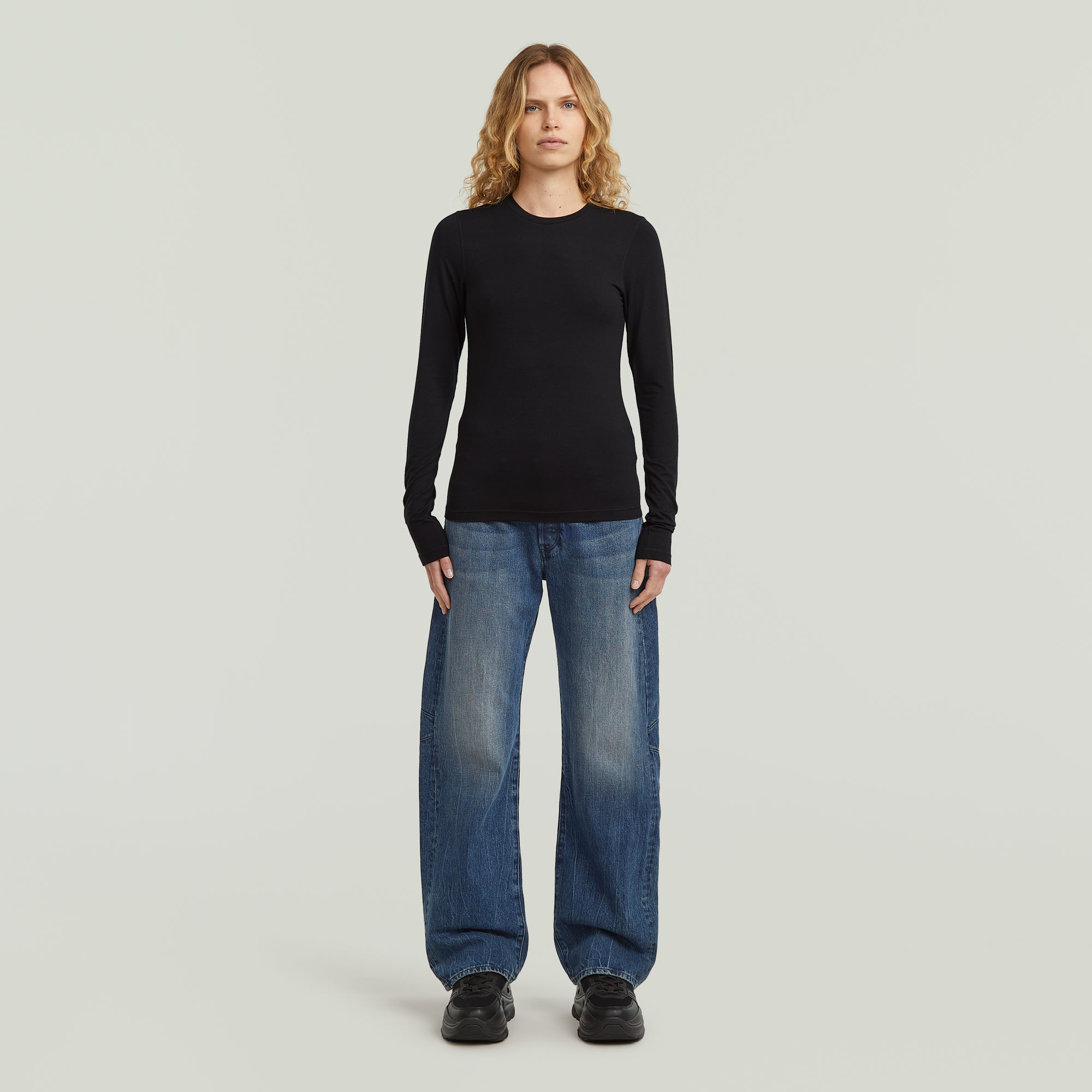 Thumbnail - Bowey Boyfriend Jeans - Dunkelblau - Damen