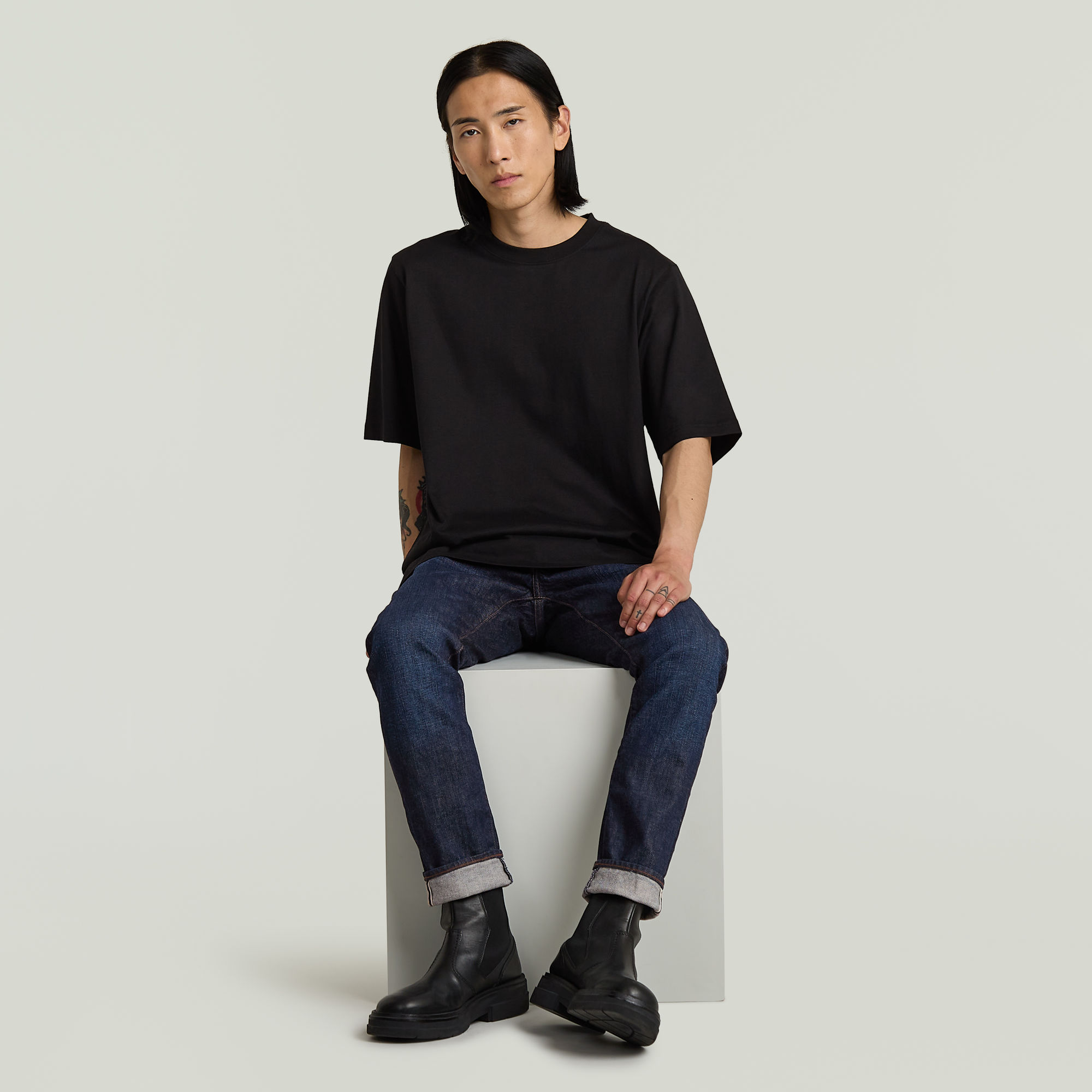 G-Star RAW 3301 Slim Selvedge Jeans Donkerblauw Heren