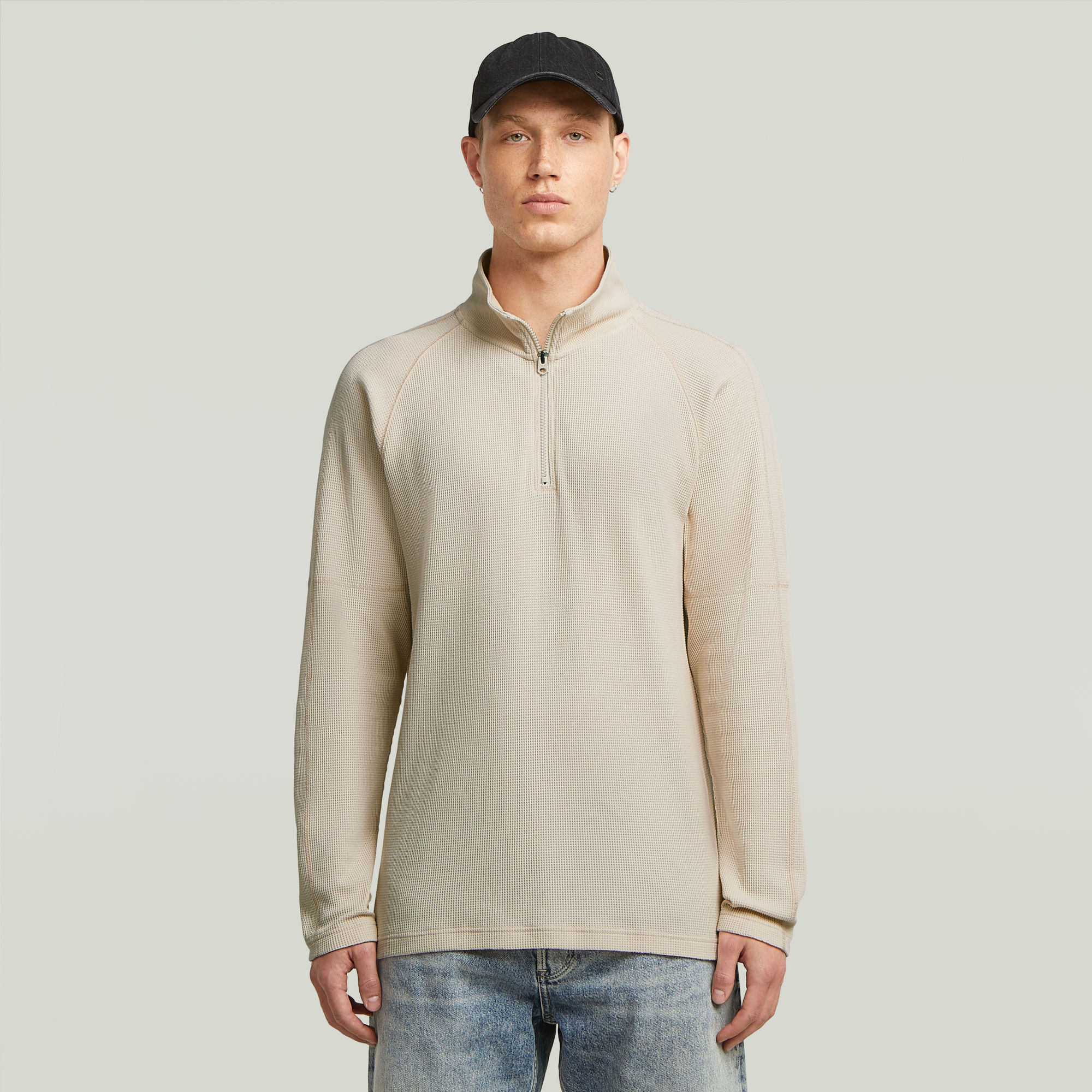 

Tweeter Half Zip T-Shirt - White - Men