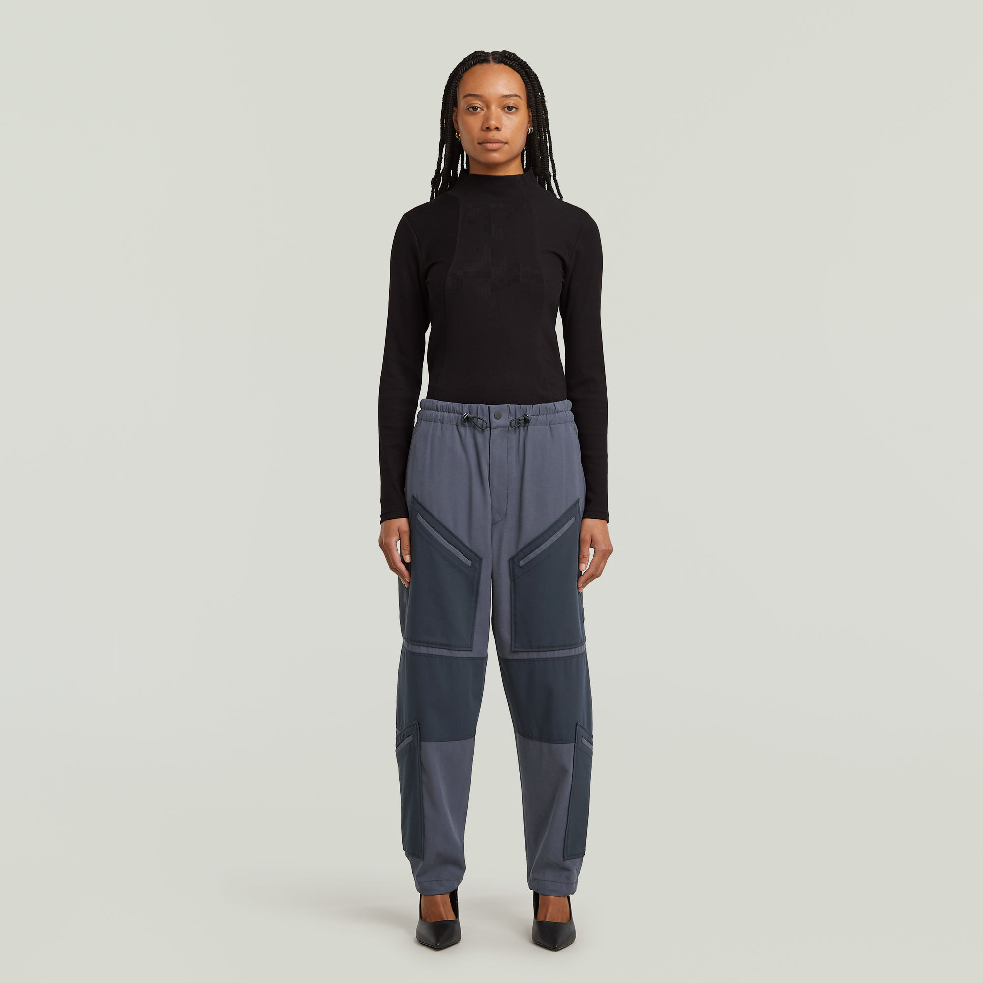 Thumbnail - Tone On Tone Cargohose - Dunkelblau - Damen