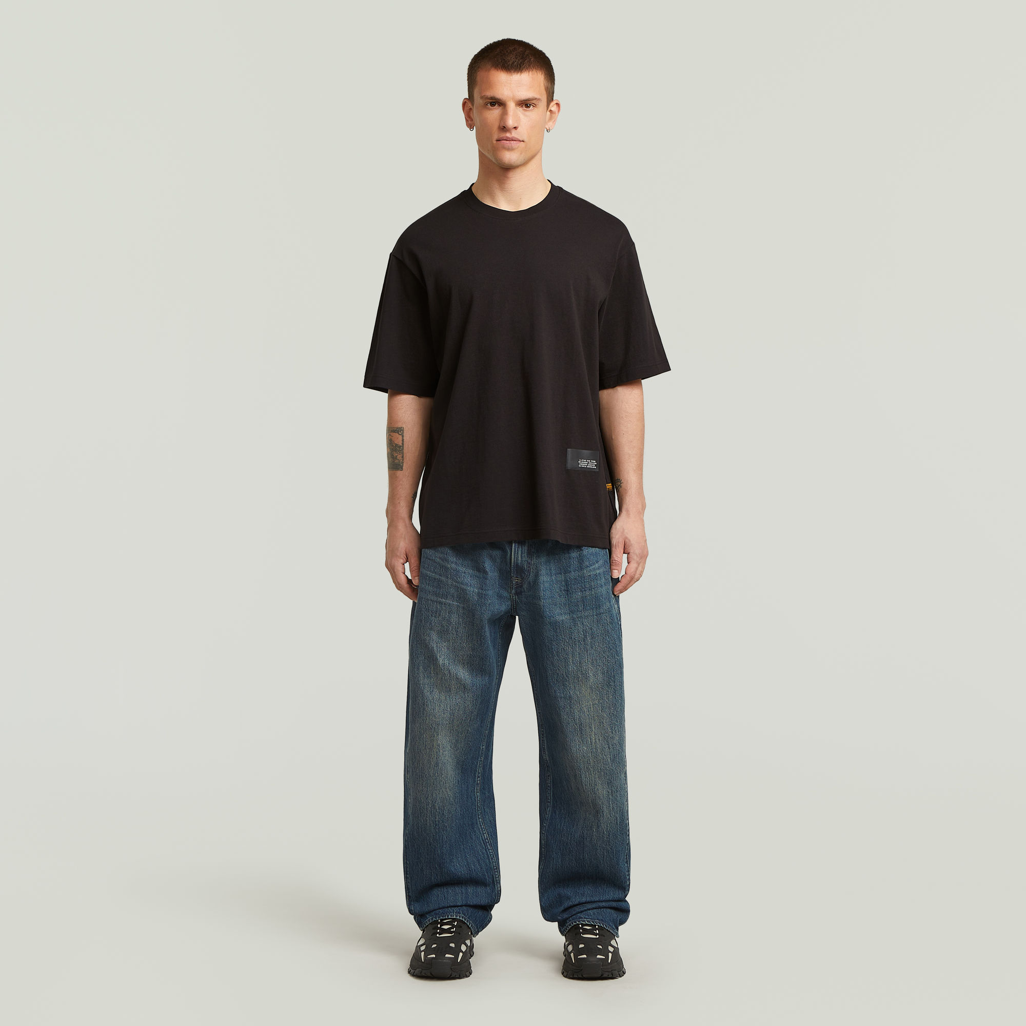 Thumbnail - Boxy T-Shirt - Schwarz - Herren