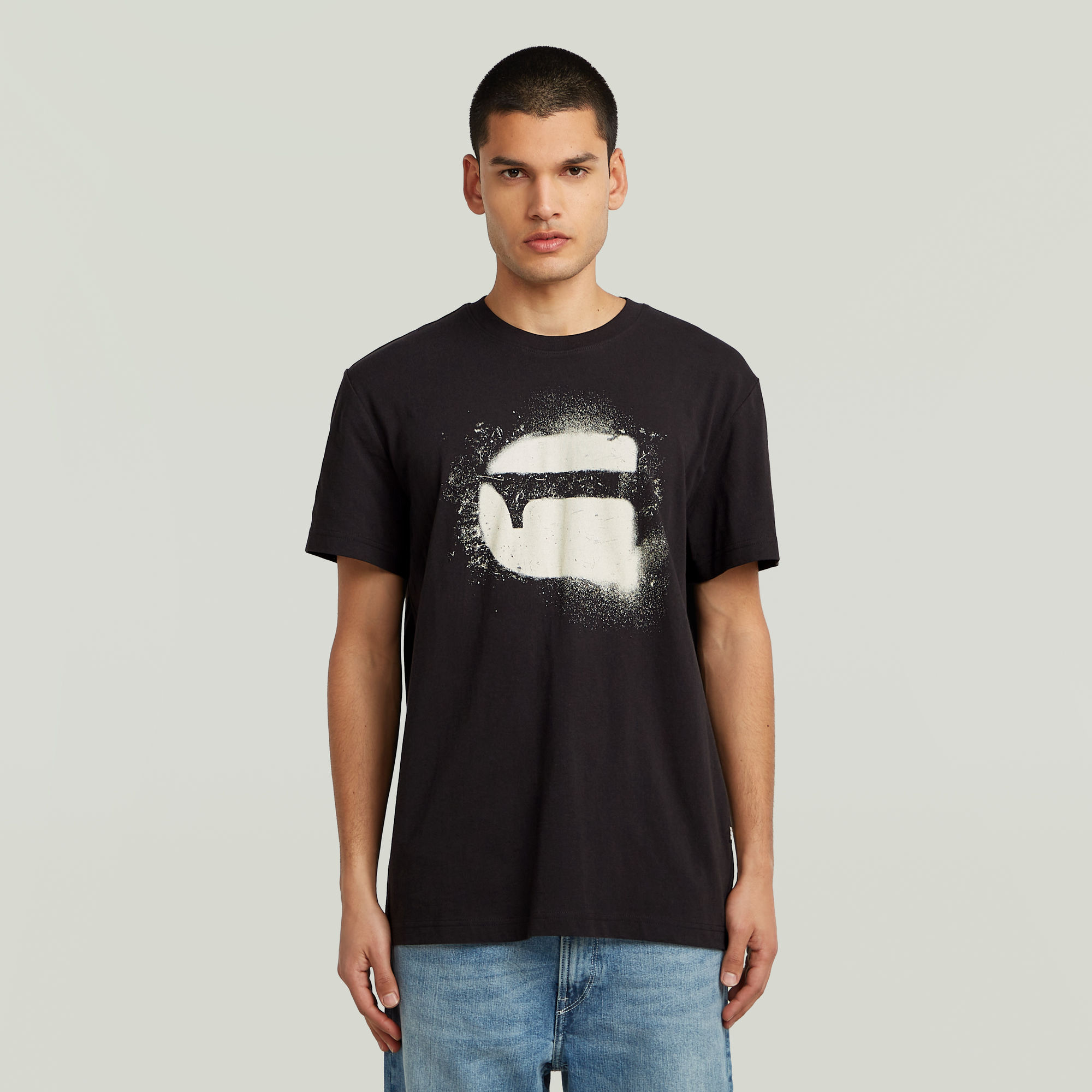 G-Star RAW Spray G Logo T-shirt - Zwart - Heren