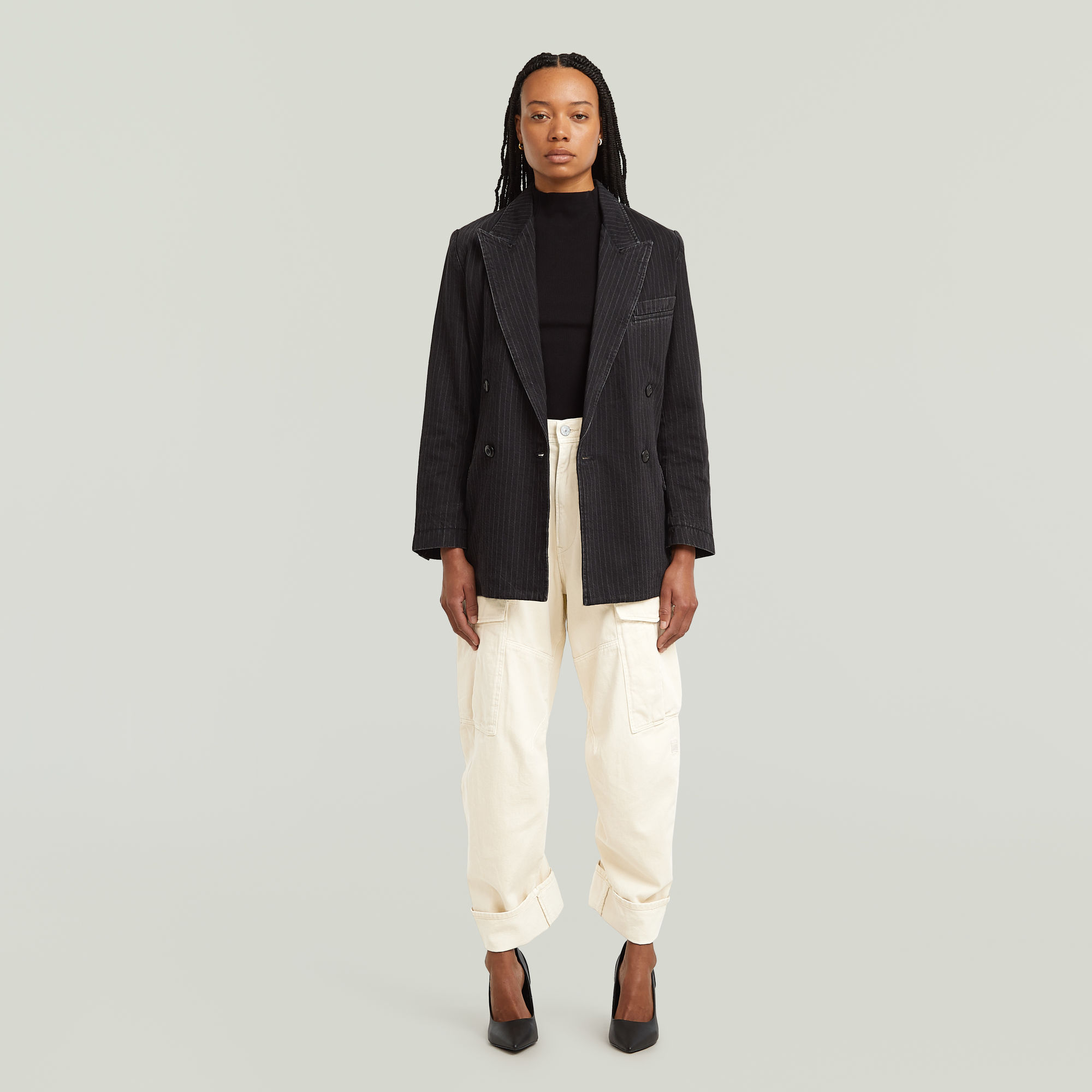 Thumbnail - Cargo 3D Boyfriend Hose - Weiß - Damen