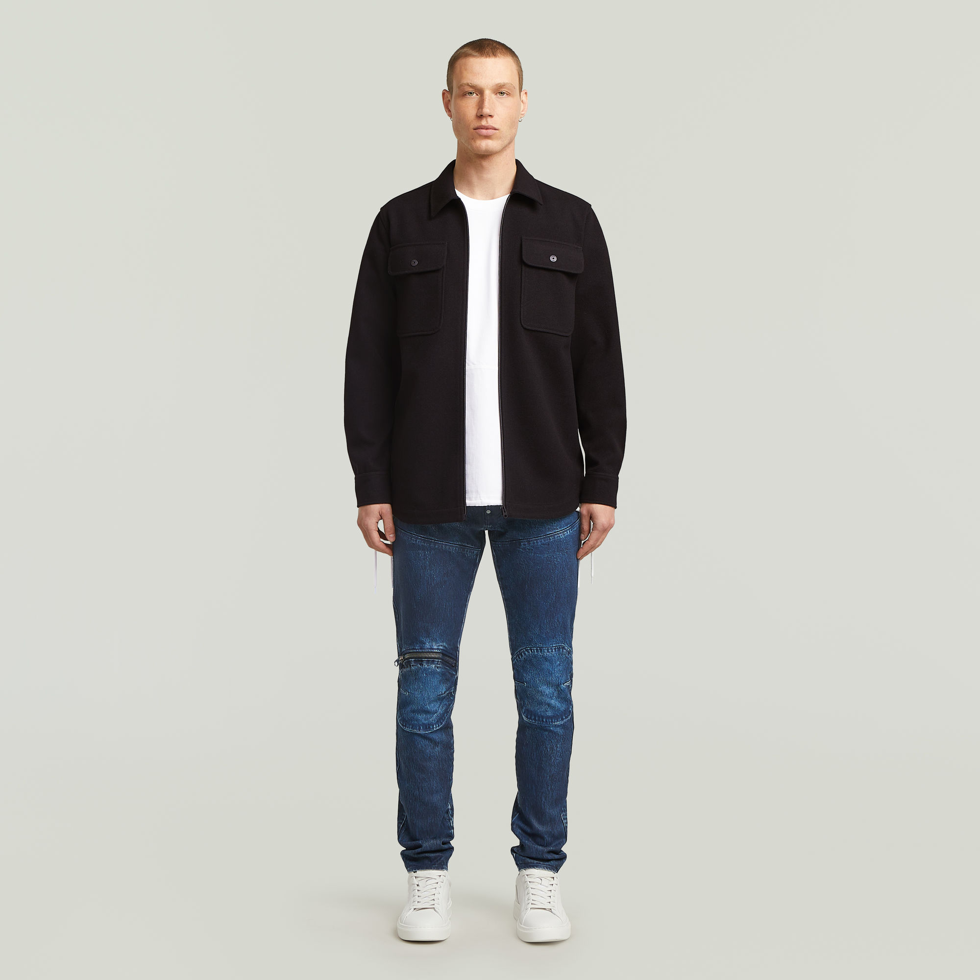 Thumbnail - GPO Zip Overshirt - Schwarz - Herren