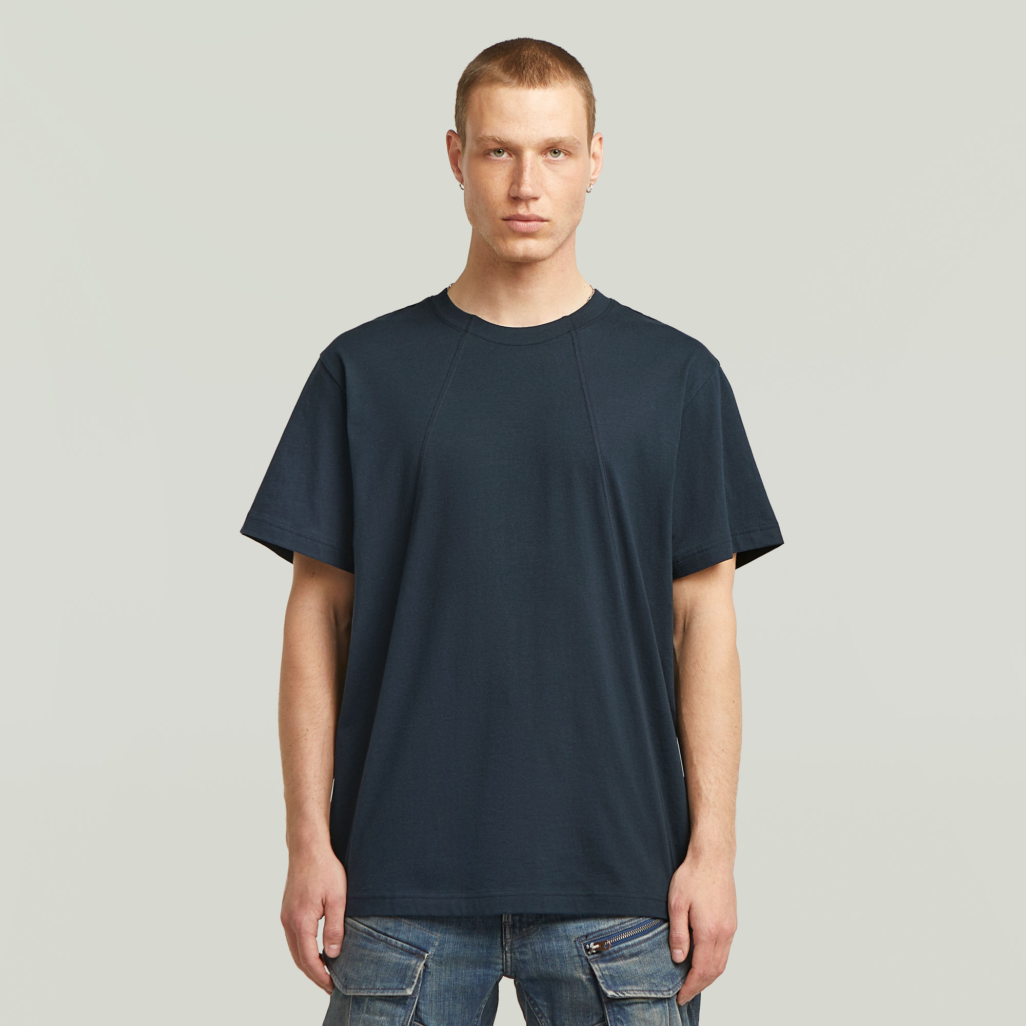 A Line Loose T-Shirt - Dunkelblau - Herren