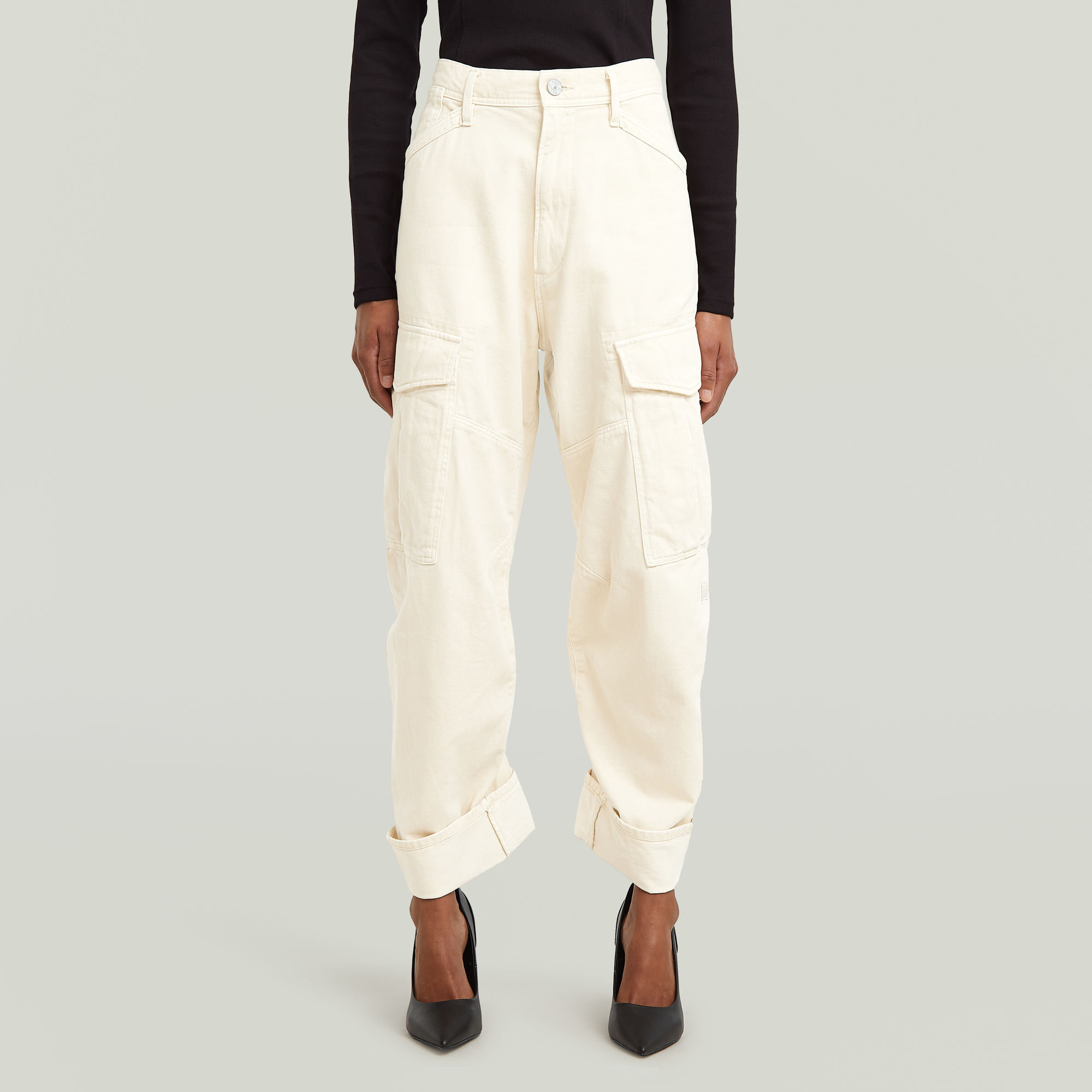

Cargo 3D Boyfriend Pants - White - Women