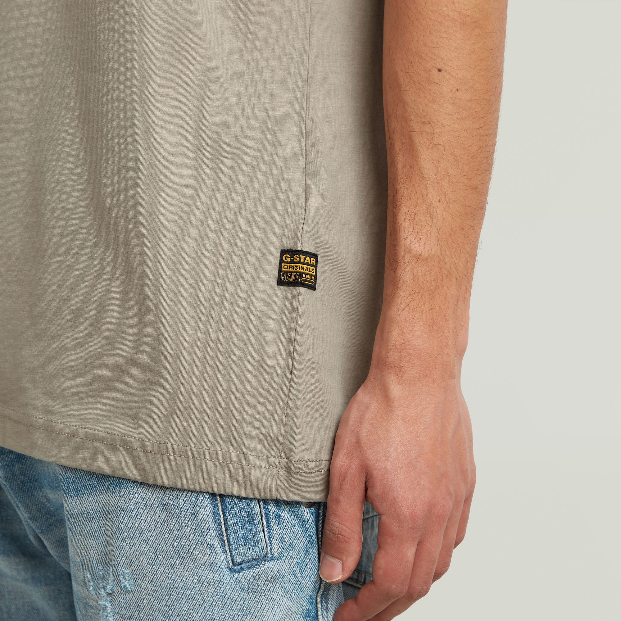 G-Star RAW Center Chest Logo T-Shirt Beige Heren