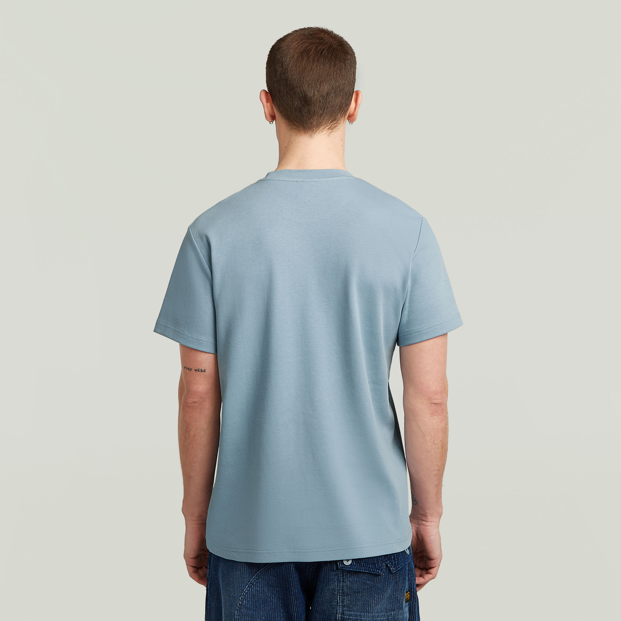 G-Star RAW Script T-shirt Lichtblauw Heren