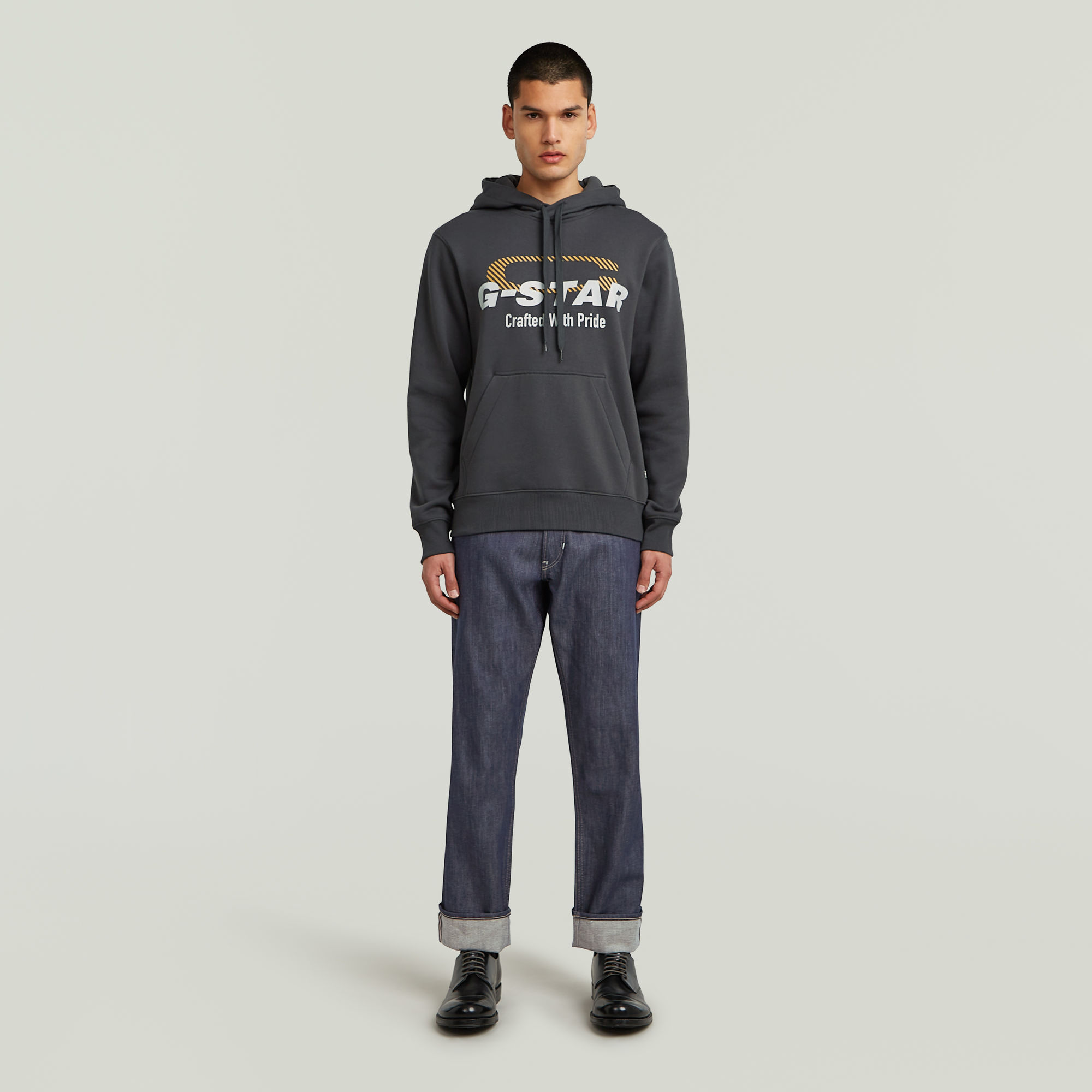G-Star RAW Logo Hoodie Grijs Heren