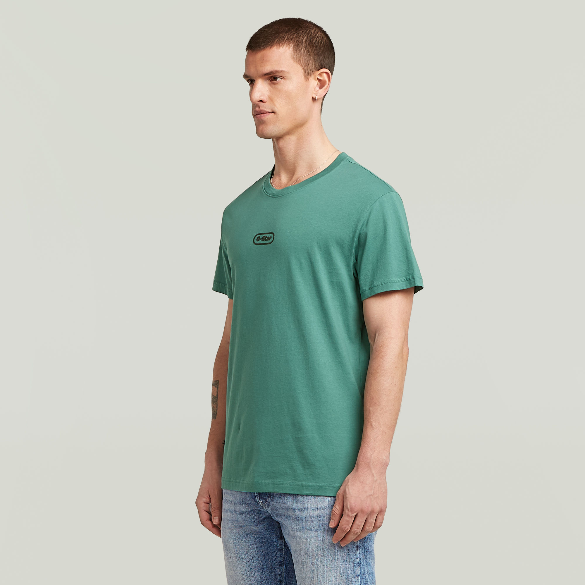 G-Star RAW Center Chest Logo T-Shirt Groen Heren