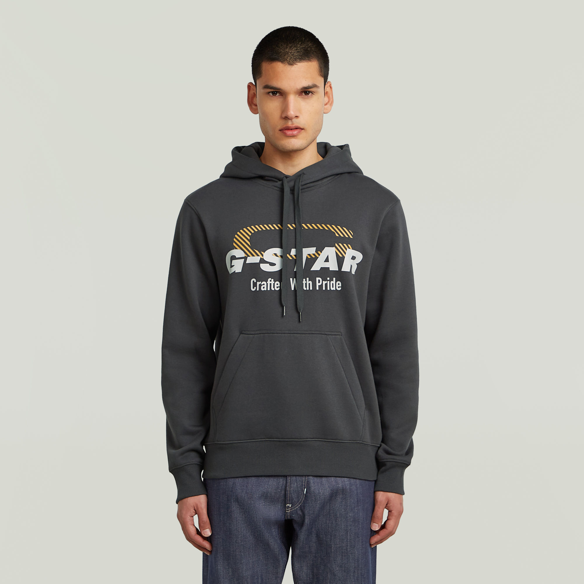 G-Star RAW Logo Hoodie Grijs Heren