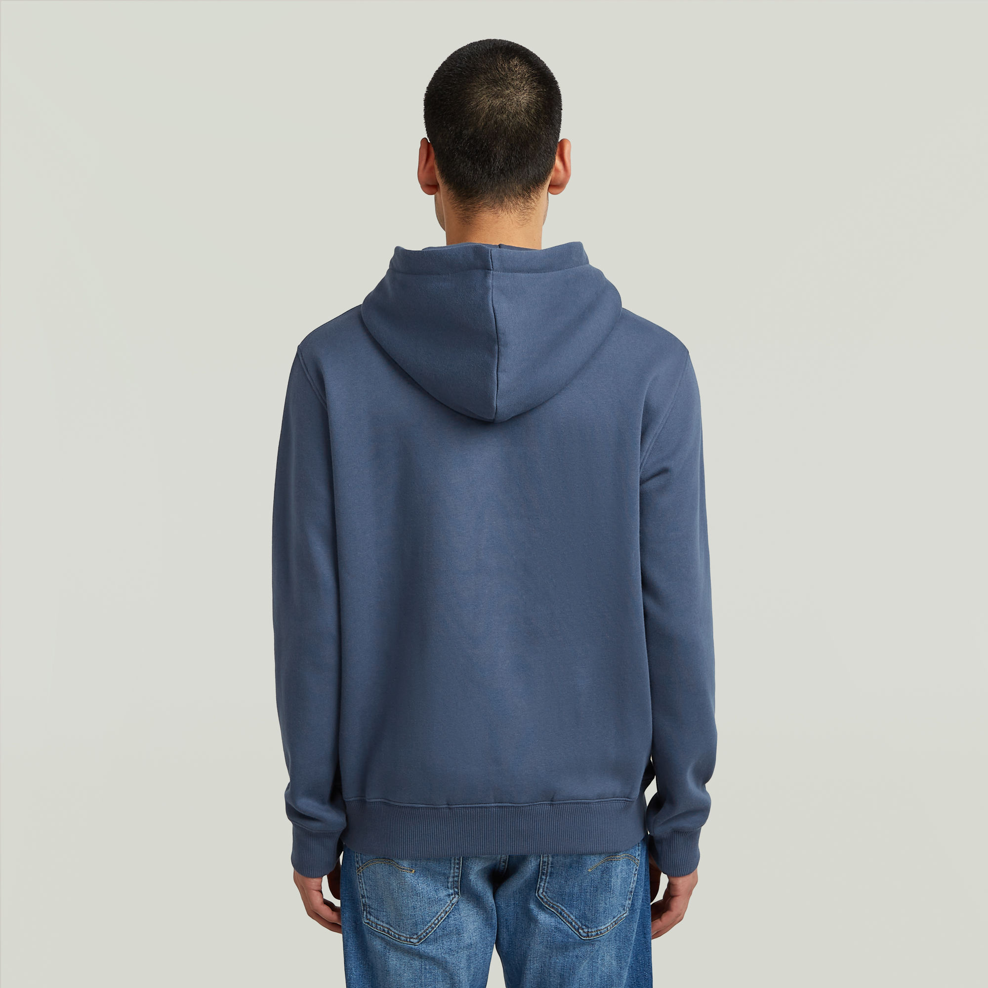 G-Star RAW Logo Hoodie Midden blauw Heren