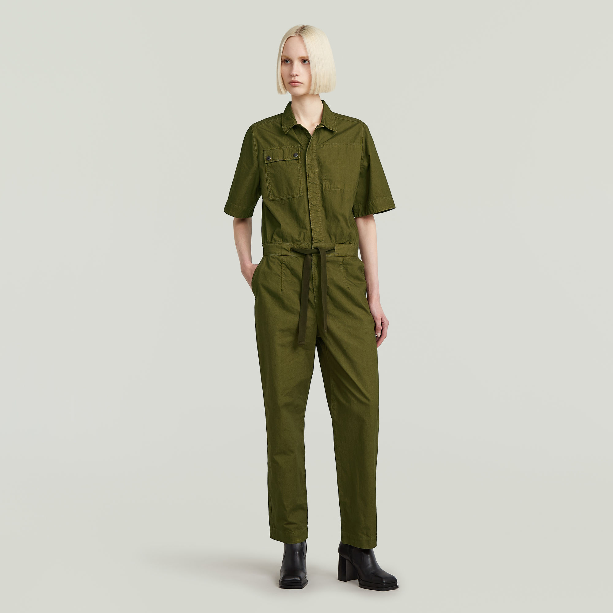 Thumbnail - Army Jumpsuit - Grün - Damen