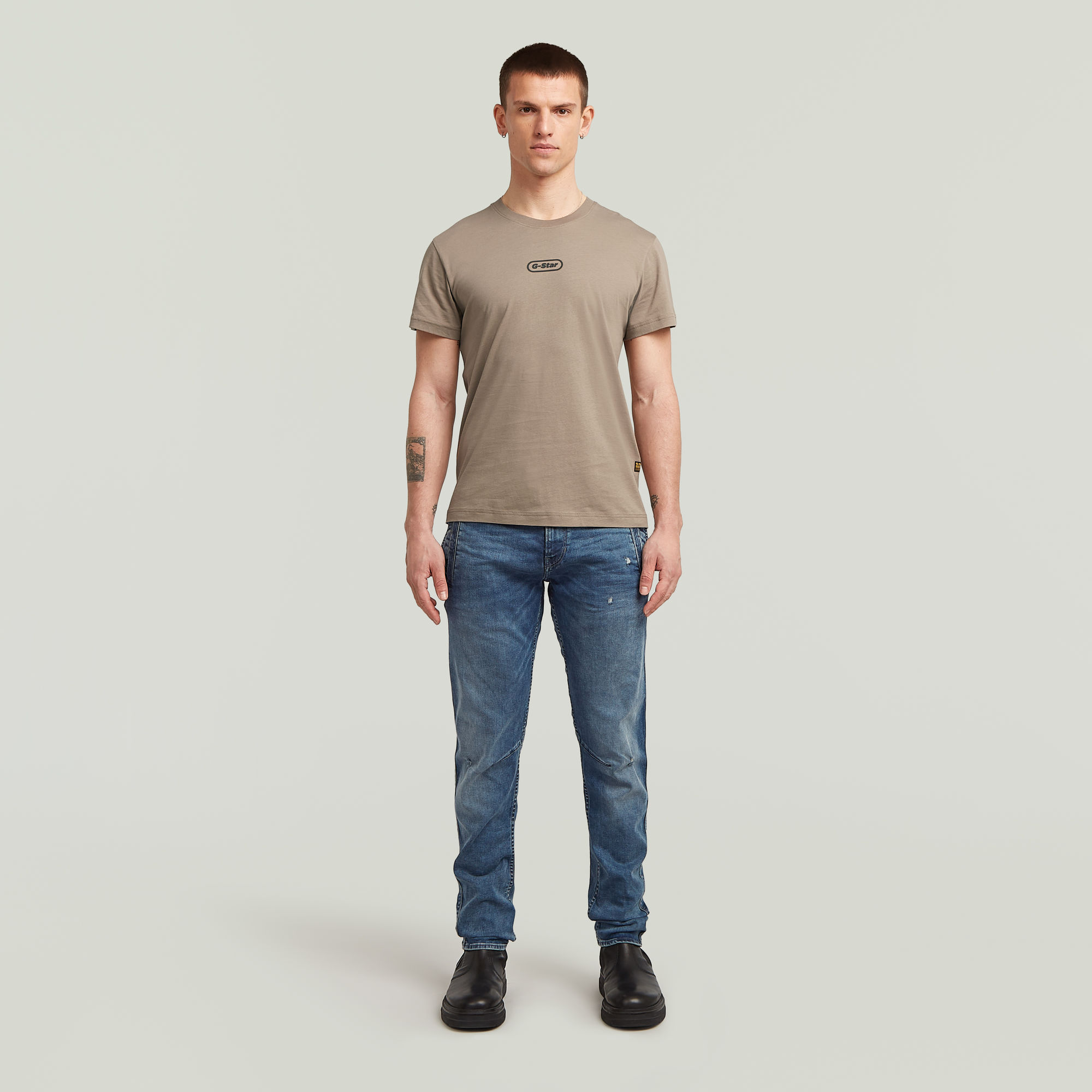 G-Star RAW Center Chest Logo T-Shirt Bruin Heren