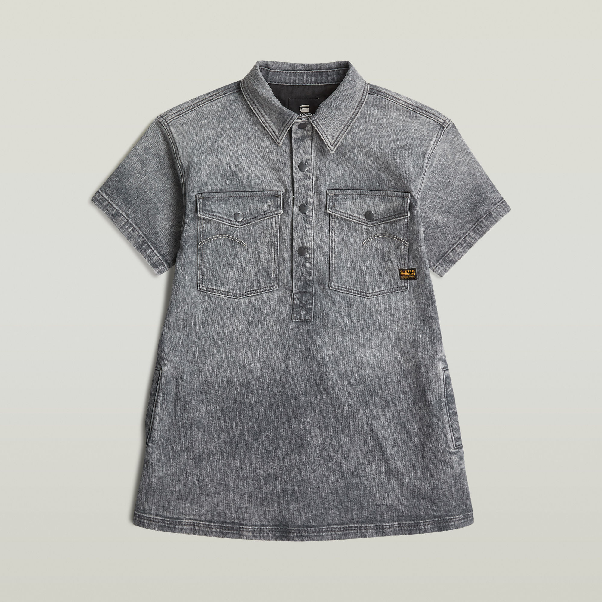 

Girls Dress Shirt Collar Denim - Grau - mädchen