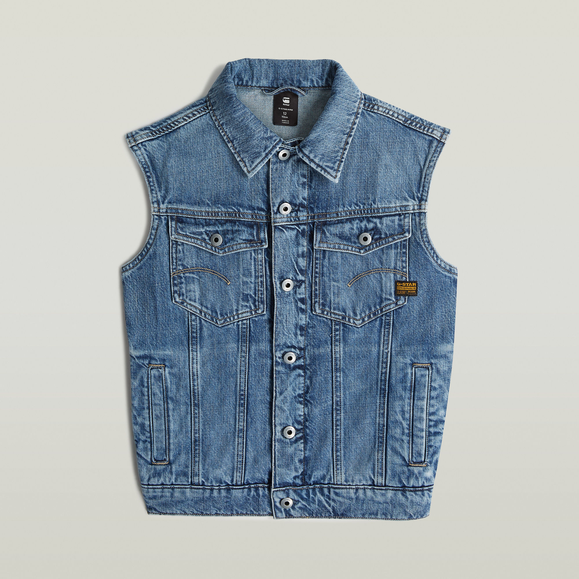 Thumbnail - Girls Relaxed Denim Vest - Mittelblau - mädchen