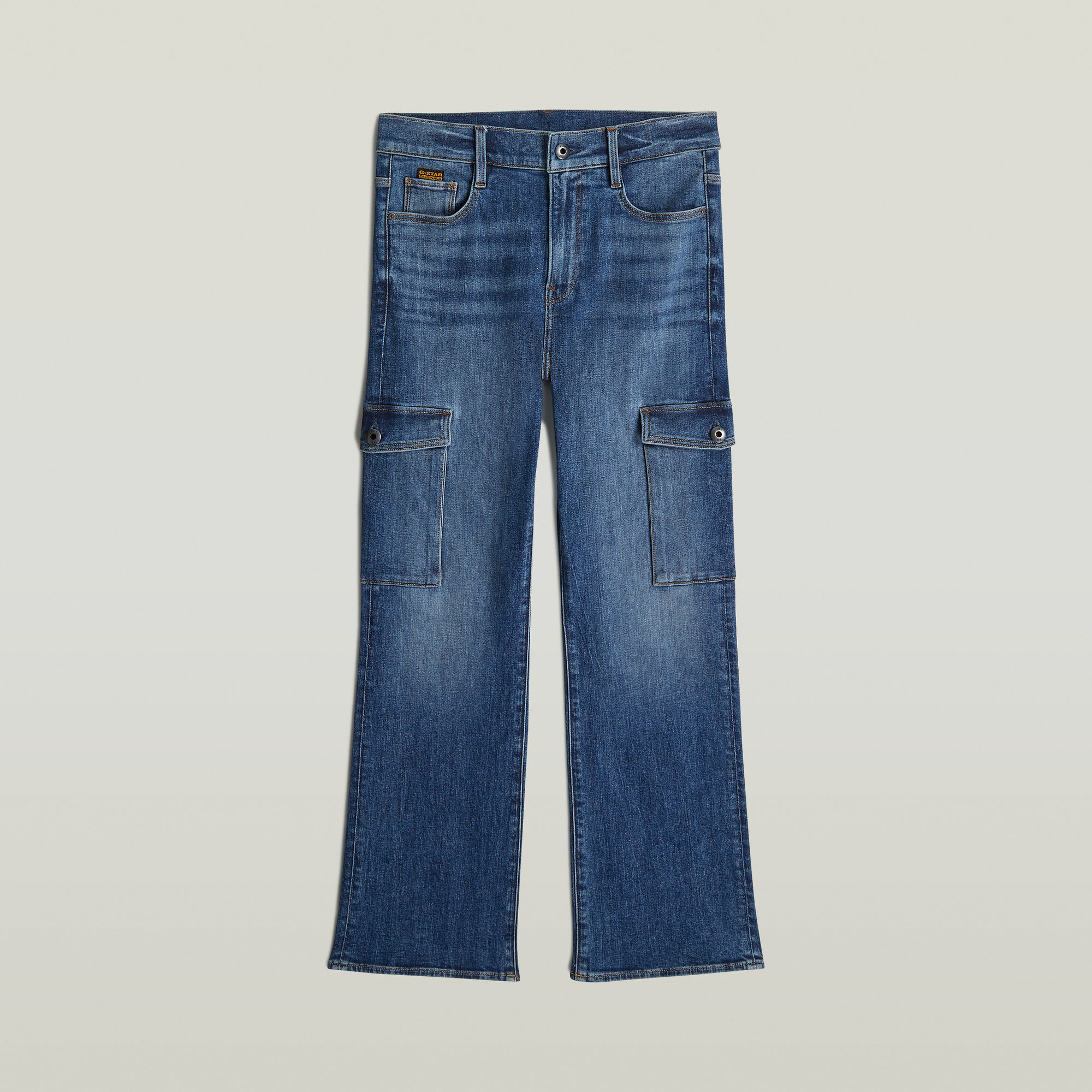 G-Star RAW Strace Straight Cargojeans Meisjes Midden blauw meisjes