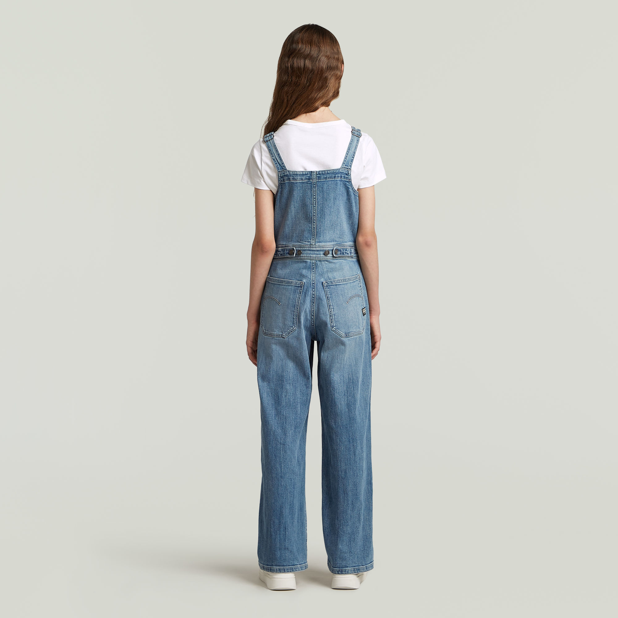 G-Star RAW Straight Leg Zip Tuinbroek Meisjes Lichtblauw meisjes