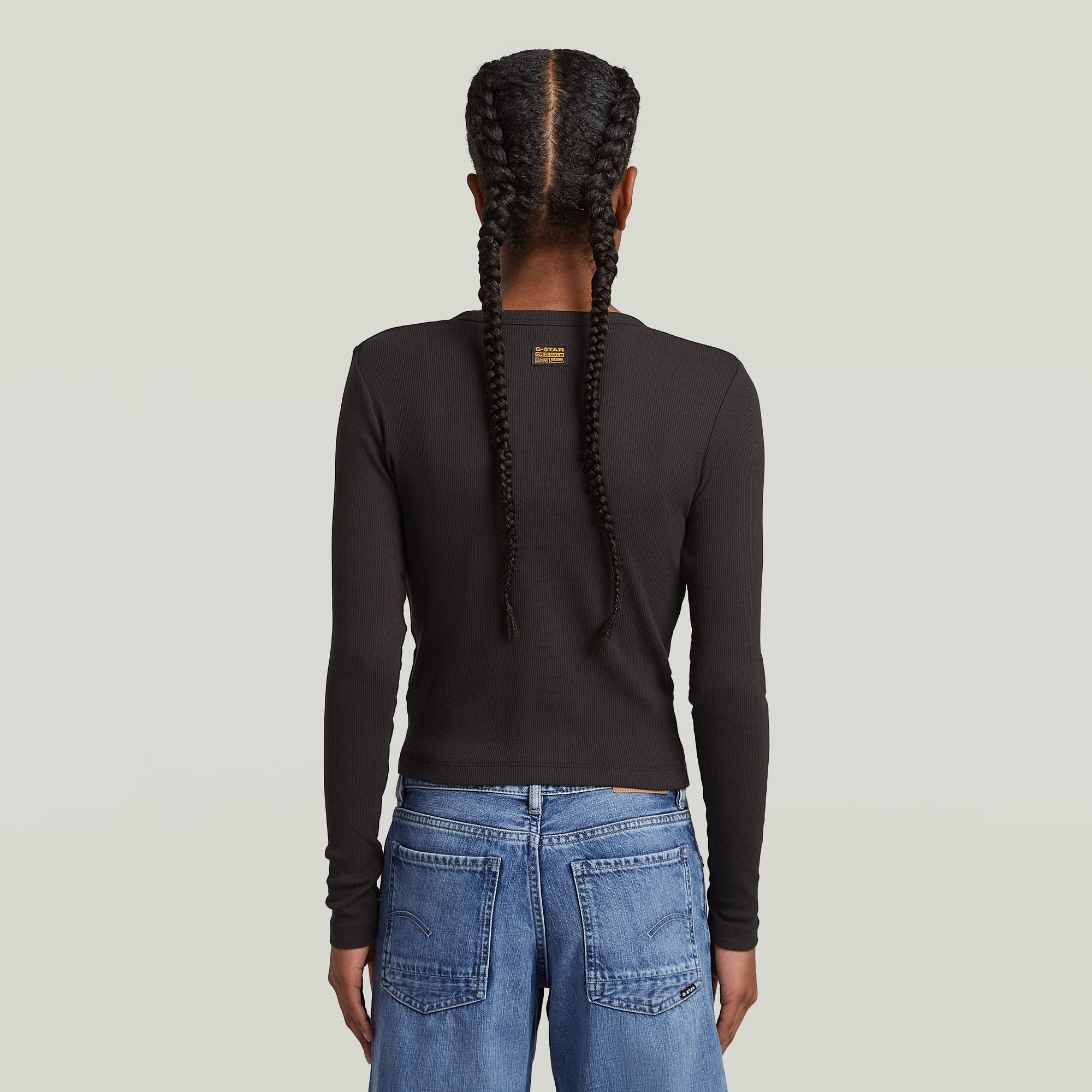 G-Star RAW Slim Crop T-shirt Meisjes Zwart meisjes
