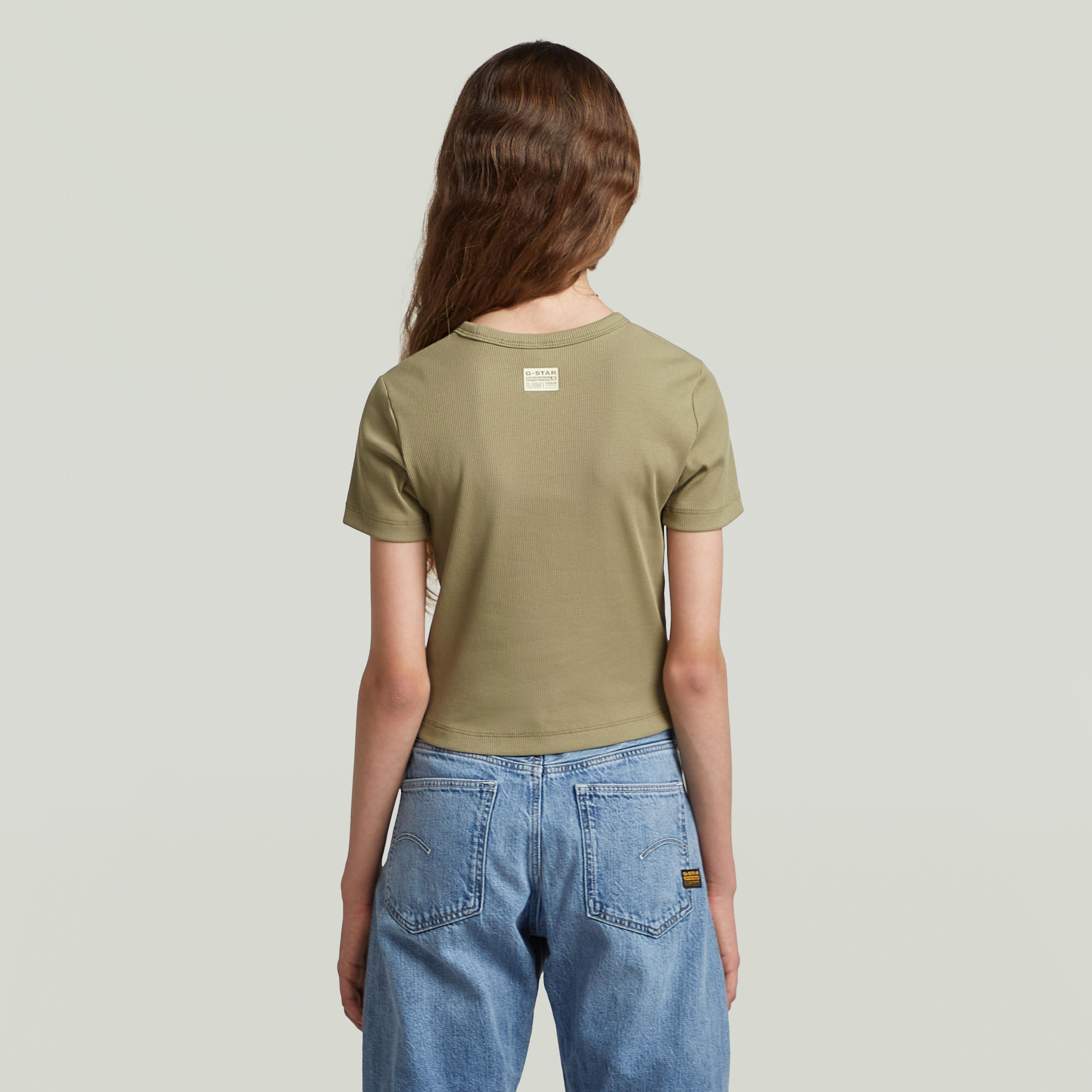 G-Star RAW Slim Crop T-shirt Meisjes Groen meisjes