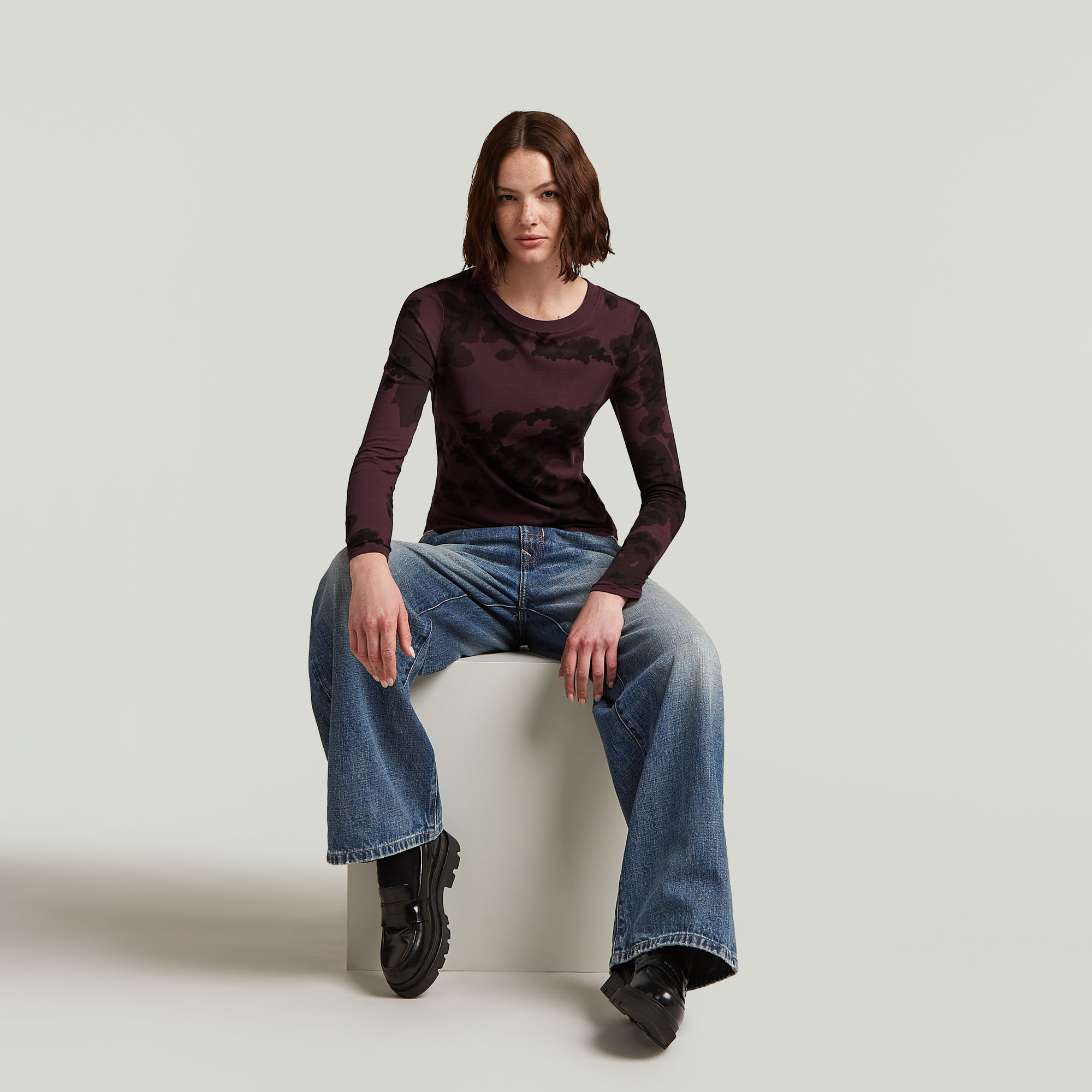 G-Star RAW Allover Print Slim T-Shirt Meerkleurig Dames