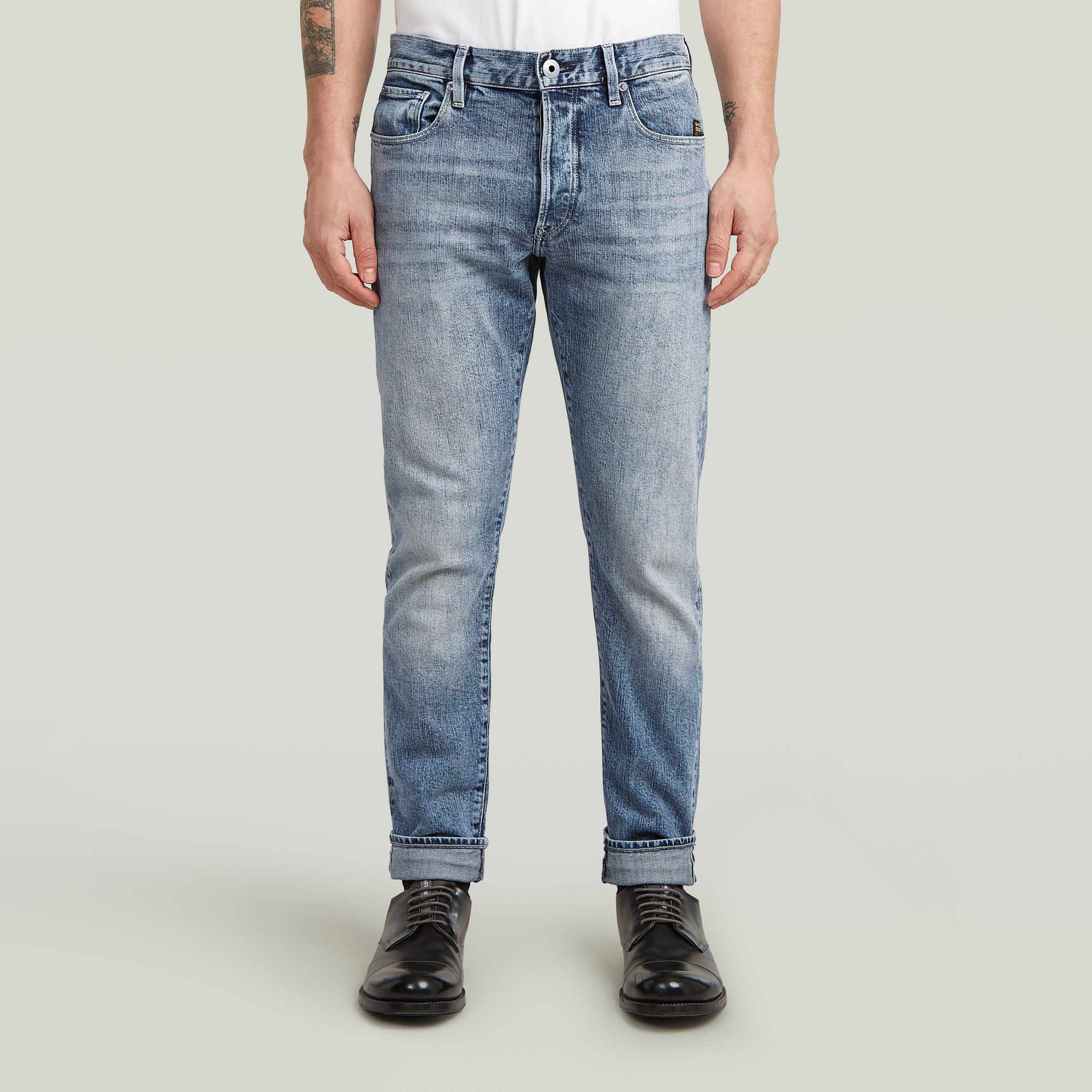 Thumbnail - 3301 Slim Selvedge Jeans - Hellblau - Herren