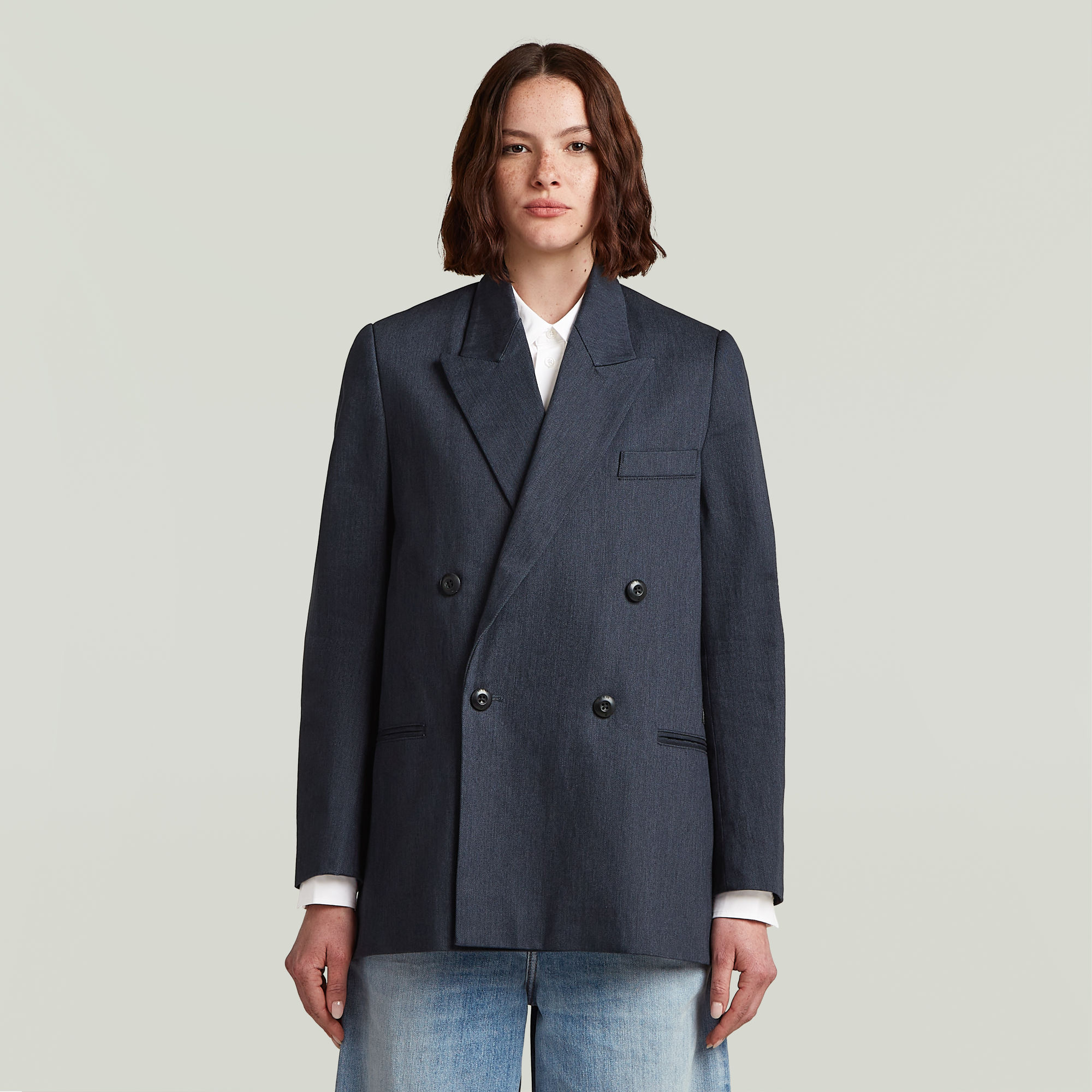 

Double Breasted Blazer - Dark blue - Women