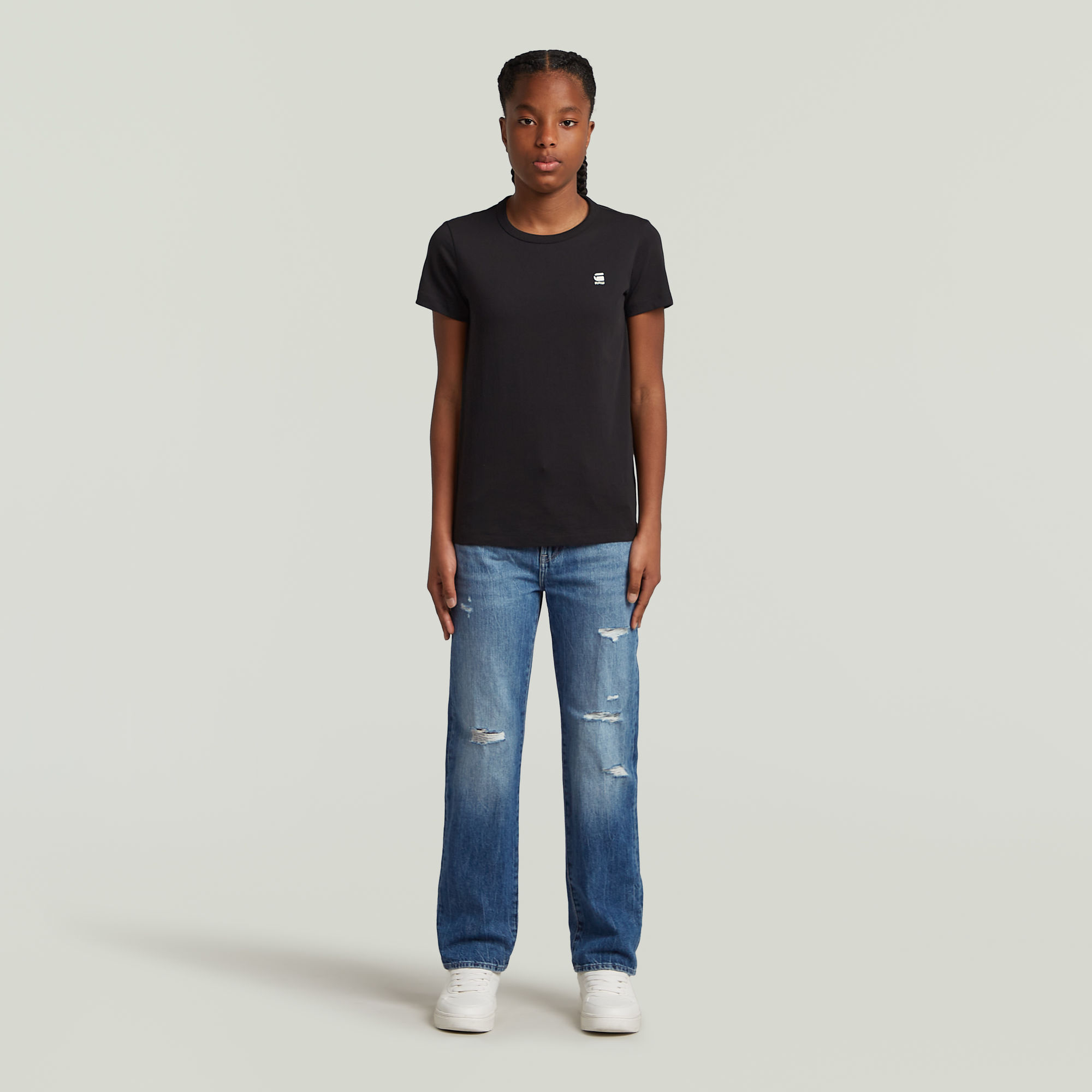 G-Star RAW Victoria Straight Destroy Jeans Meisjes Midden blauw meisjes