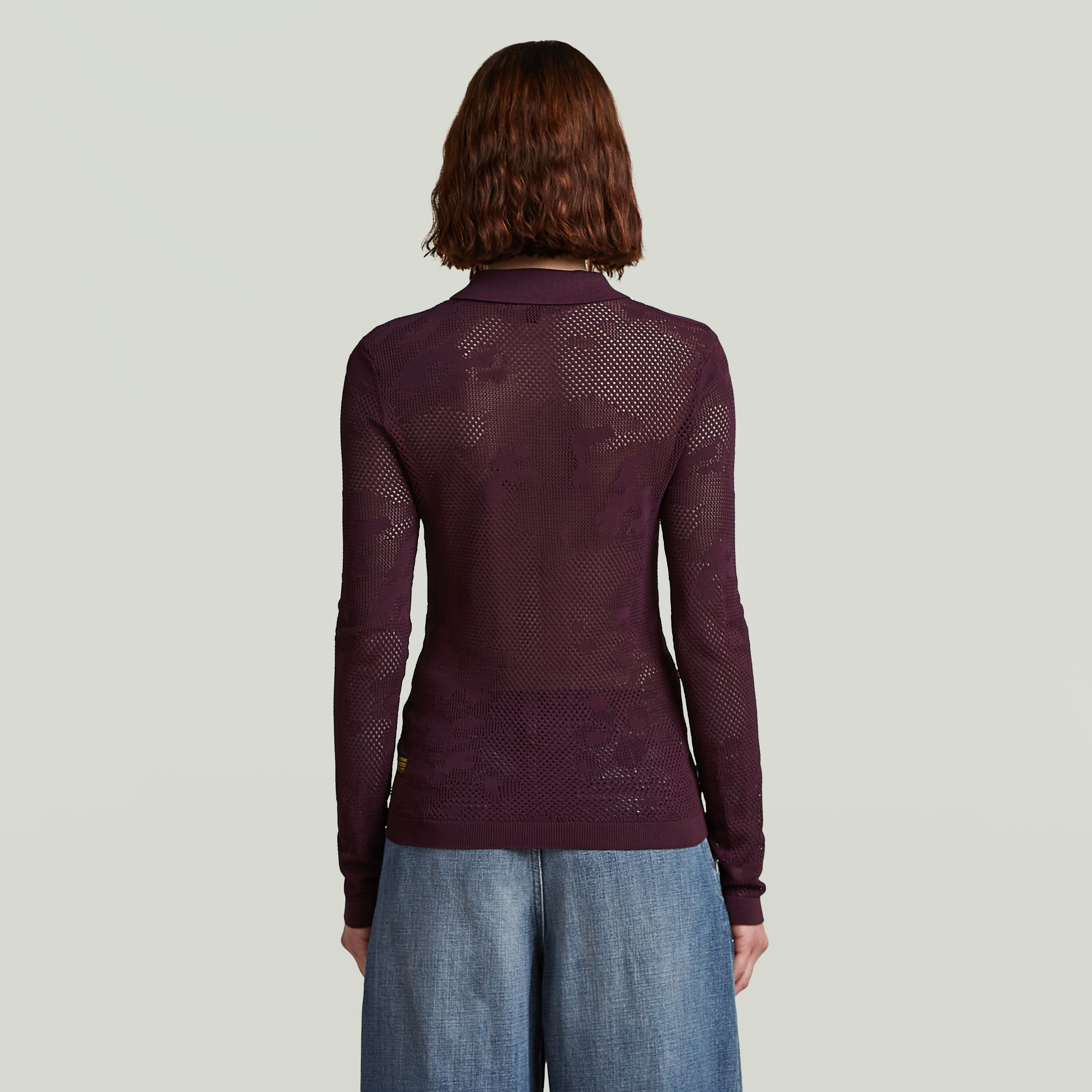 G-Star RAW Pointelle Slim Gebreide Polo Rood Dames