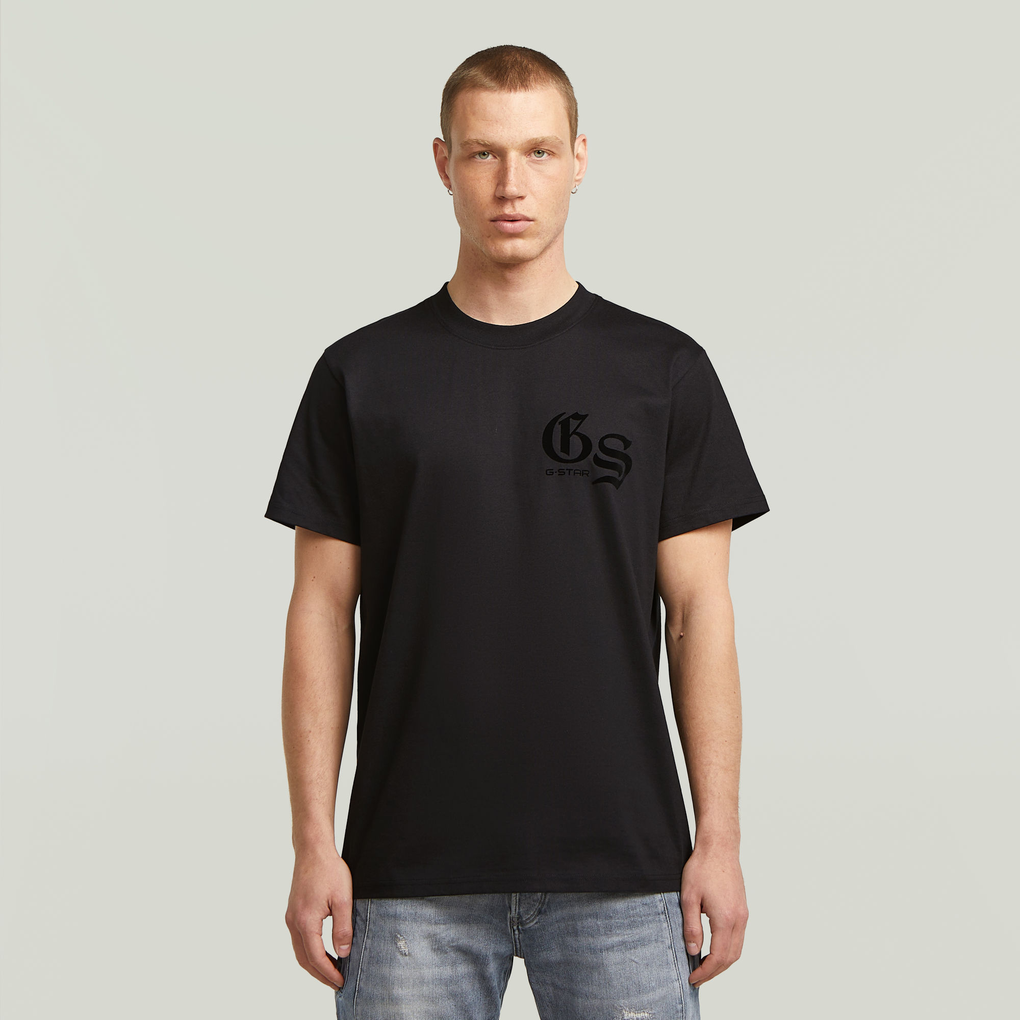 G-Star RAW Flock Back Loose T-shirt - Zwart - Heren