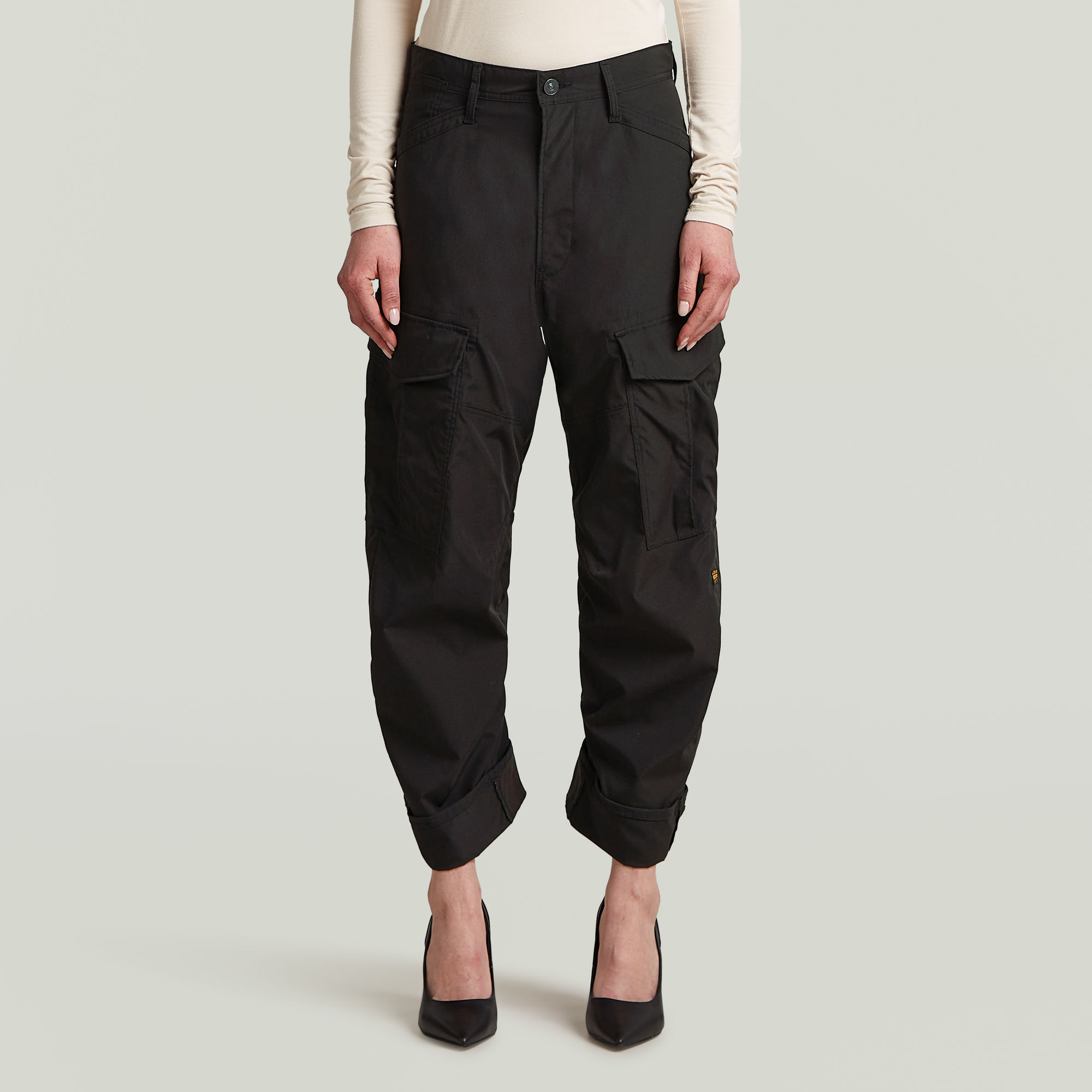 Cargo 3D Boyfriend Hose - Schwarz - Damen