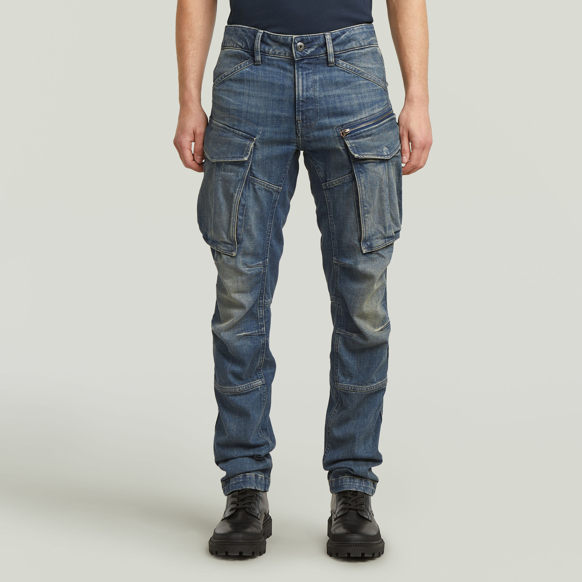 

Rovic Zip Regular Tapered Jeans - Donkerblauw - Heren
