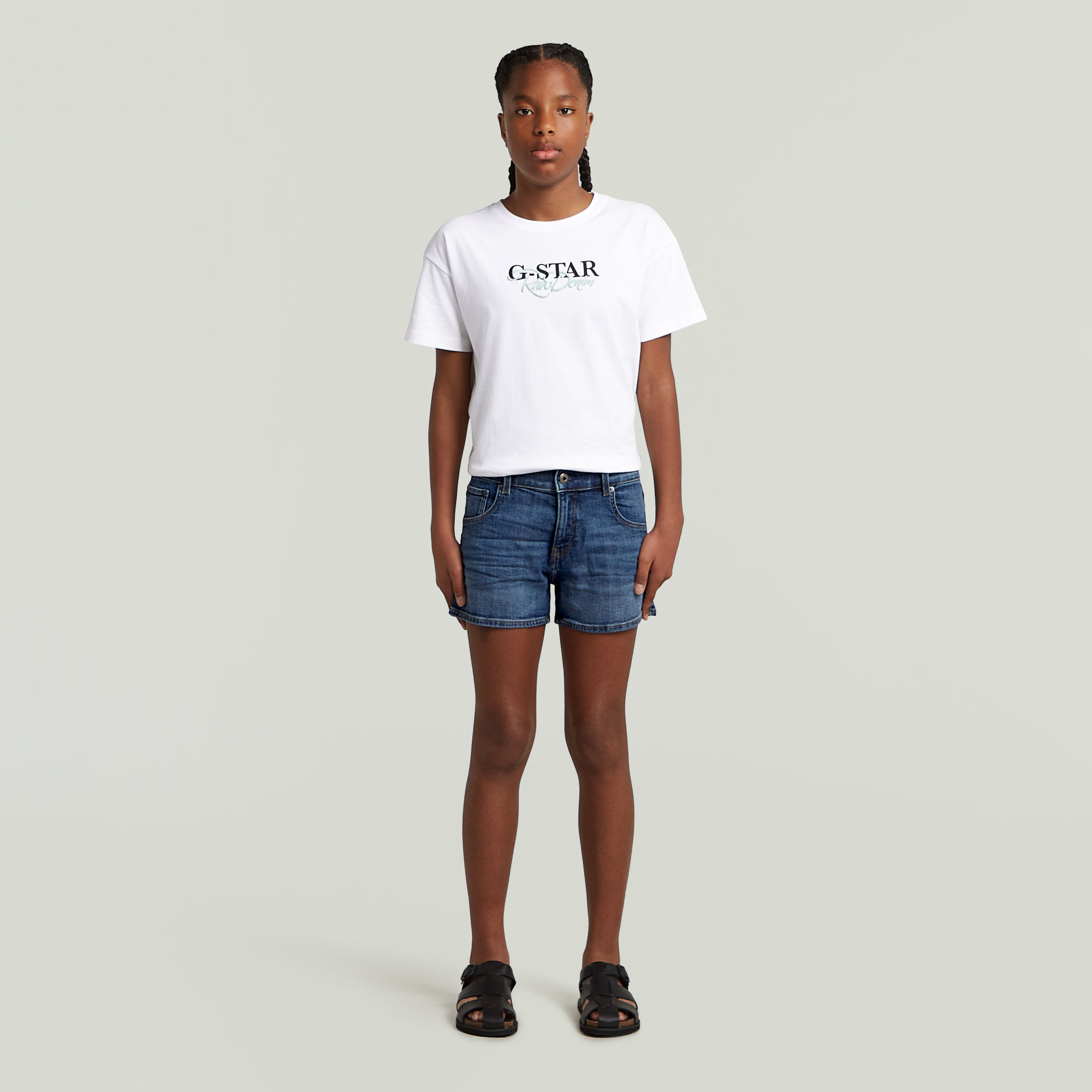 G-Star RAW 3301 Skinny Short Meisjes Lichtblauw meisjes
