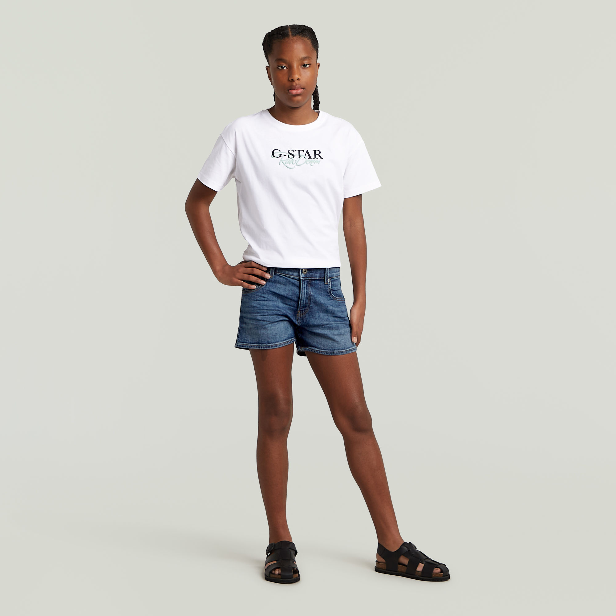 G-Star RAW 3301 Skinny Short Meisjes Lichtblauw meisjes