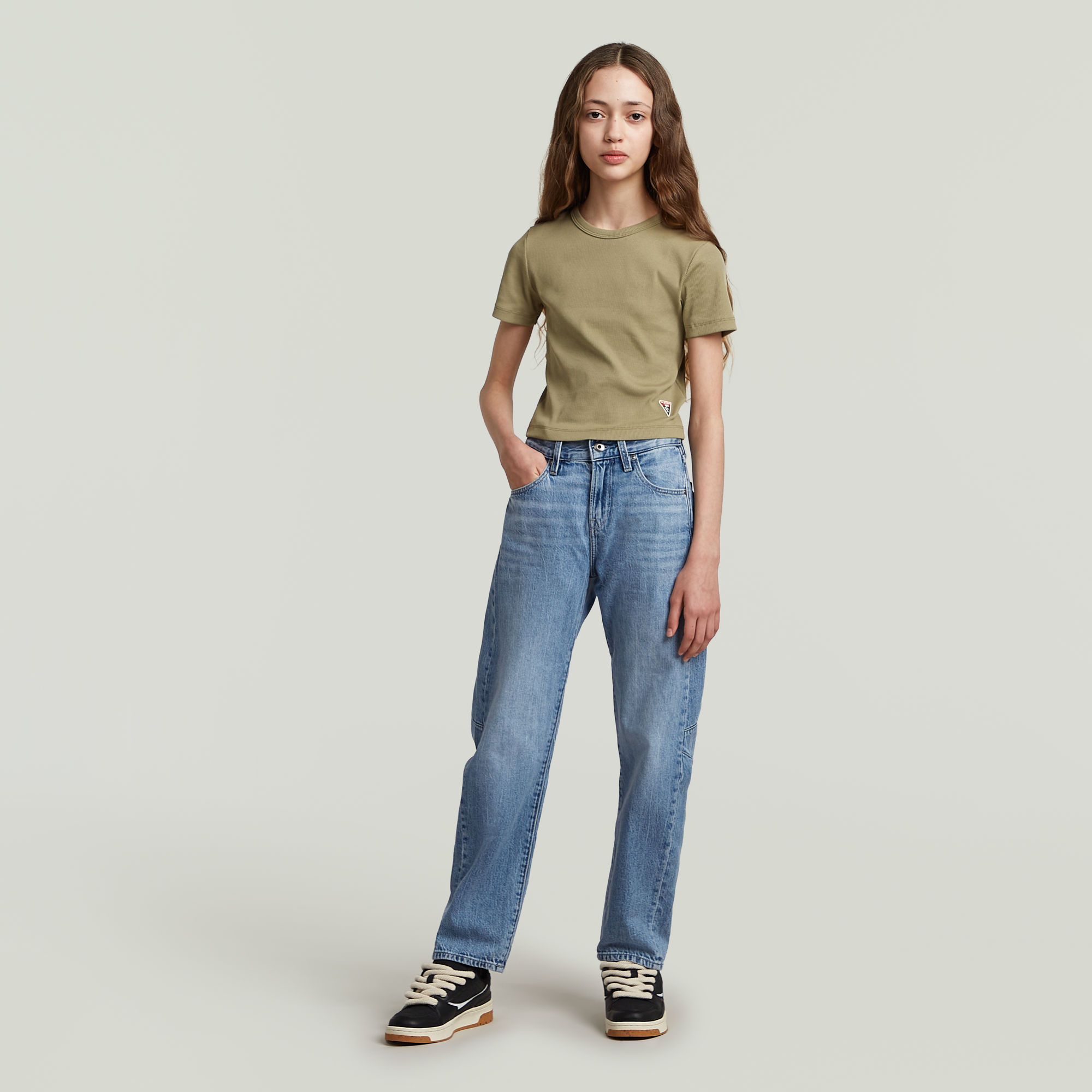 Thumbnail - Girls Bowey Baggy Jeans - Hellblau - mädchen